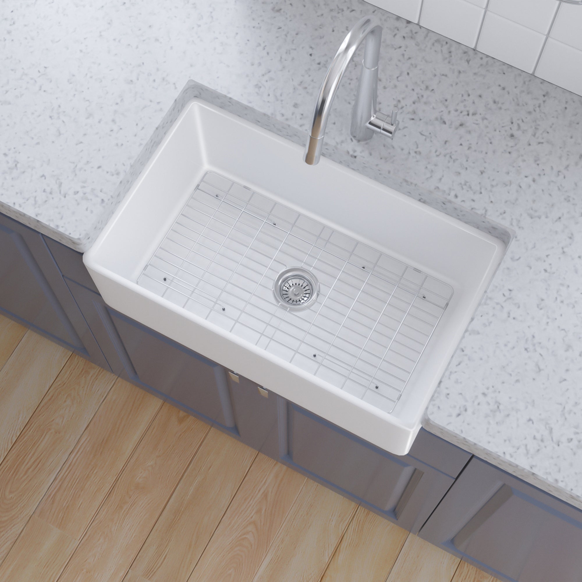 30 inch Farmhouse Fireclay Single Bowl Kitchen Sink