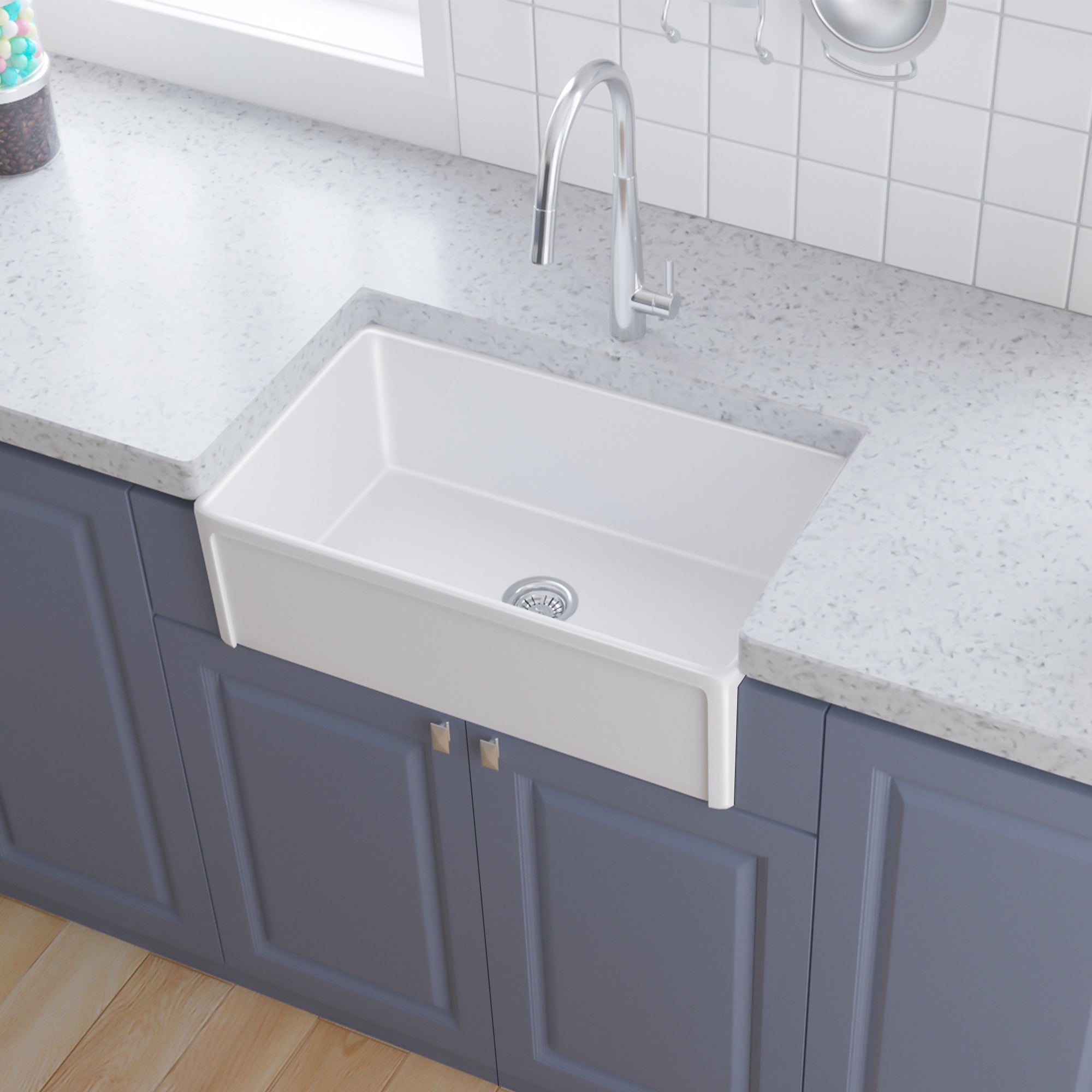 30 inch Farmhouse Fireclay Single Bowl Kitchen Sink
