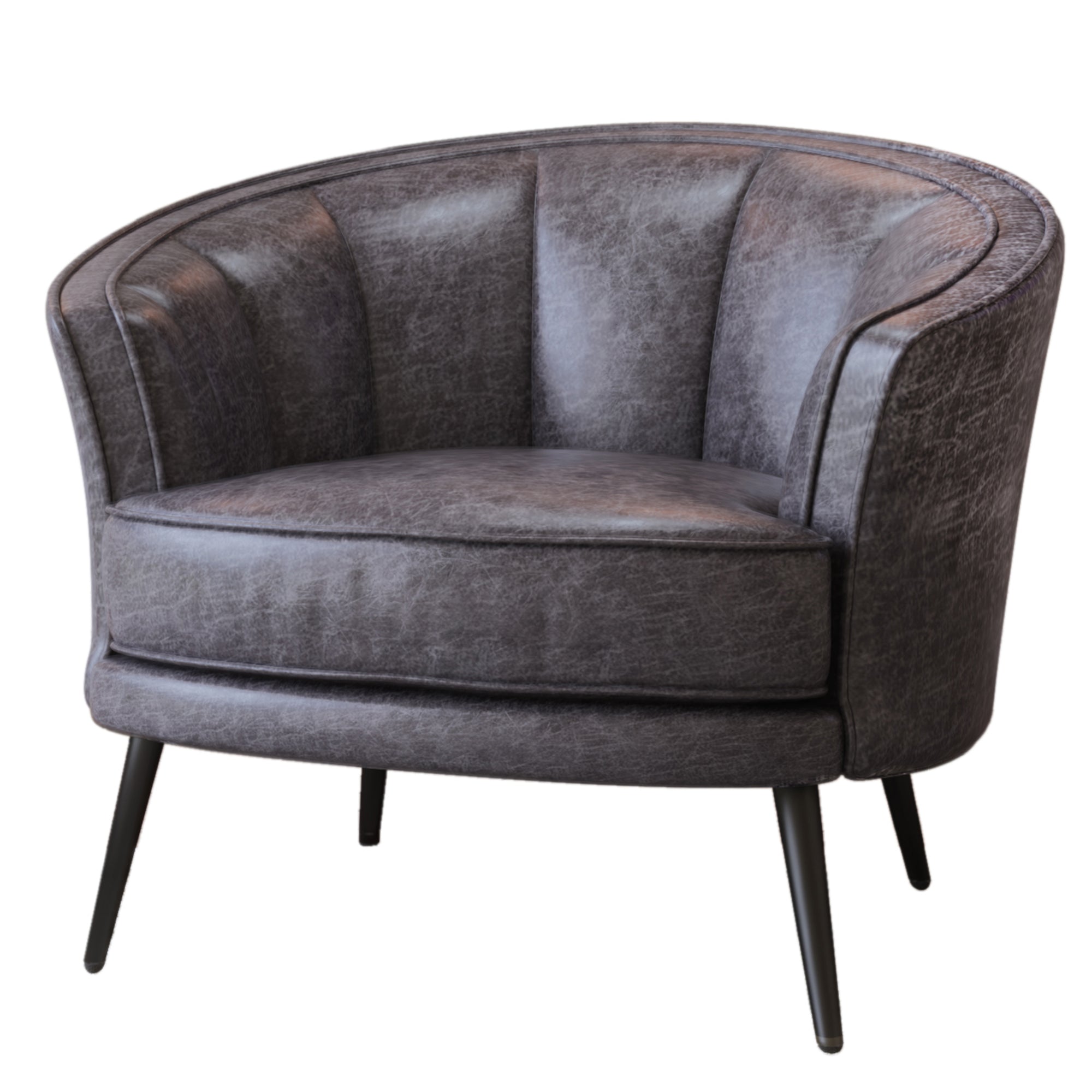 Velvet Barrel Chair with Metal Legs