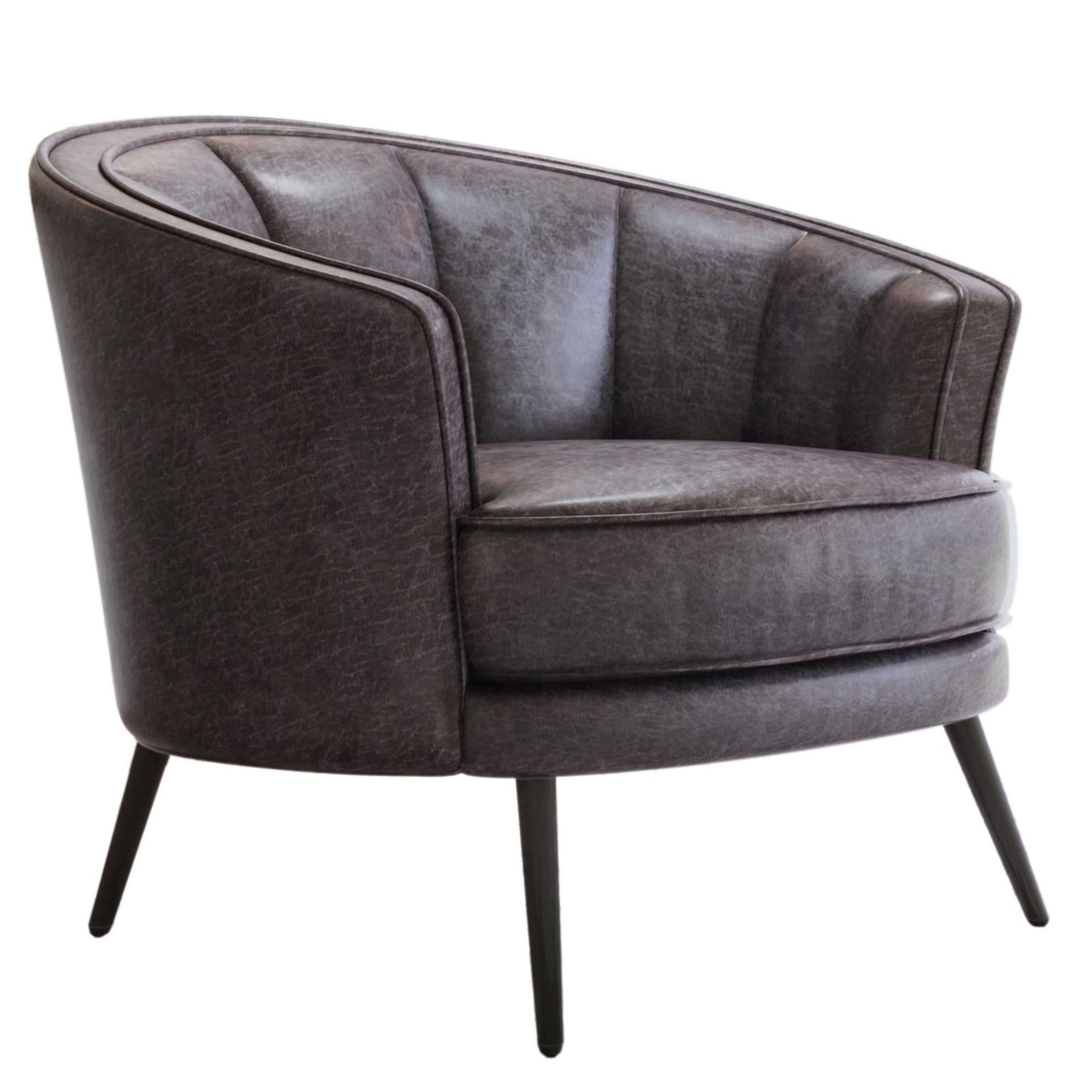 Velvet Barrel Chair with Metal Legs