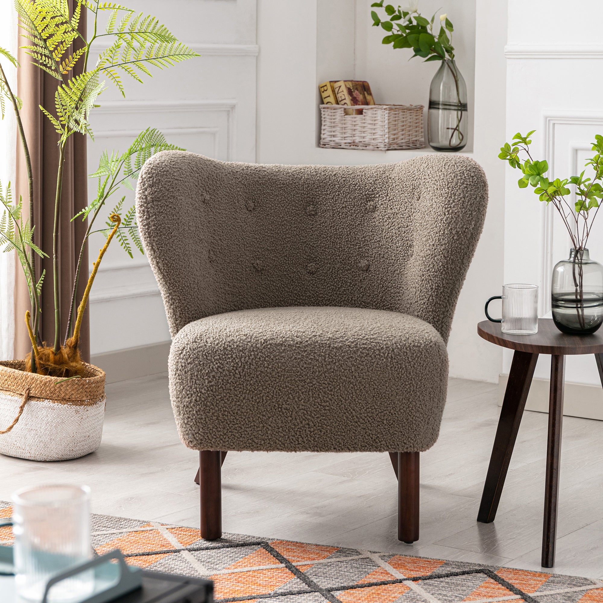 30" Wide Tufted Polyester Side Chair