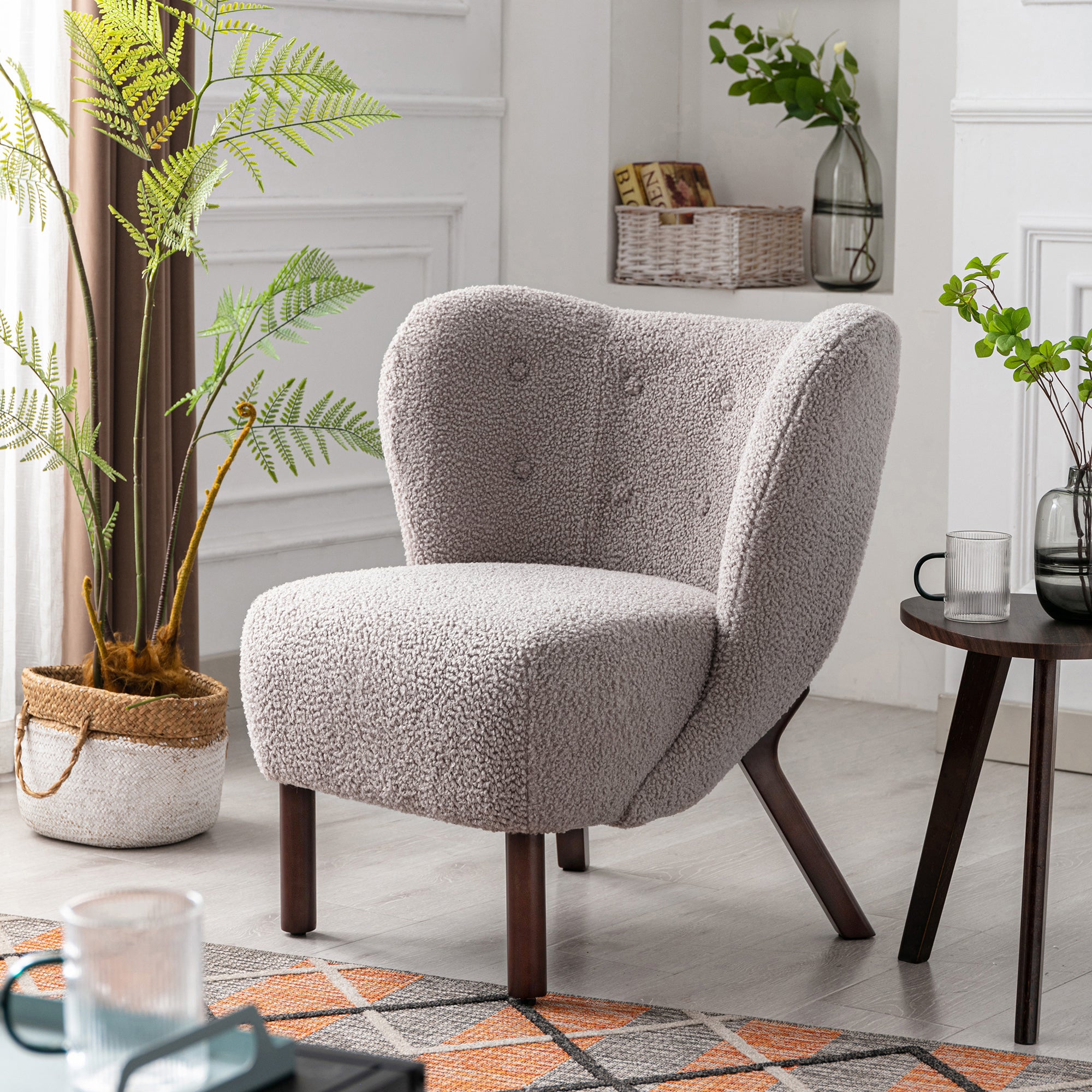 30" Wide Tufted Polyester Side Chair