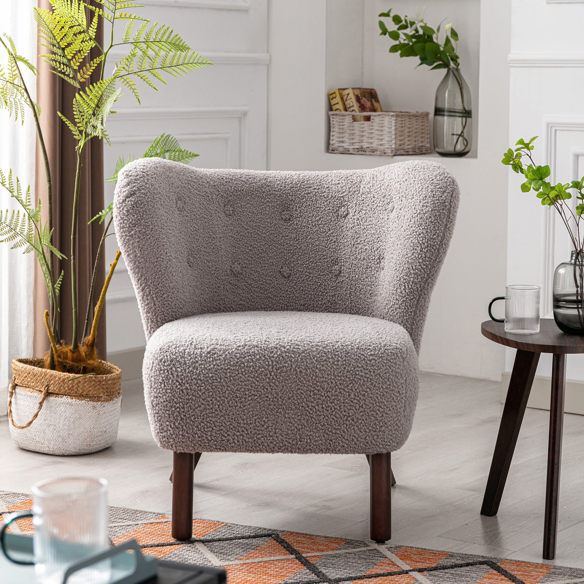 30" Wide Tufted Polyester Side Chair