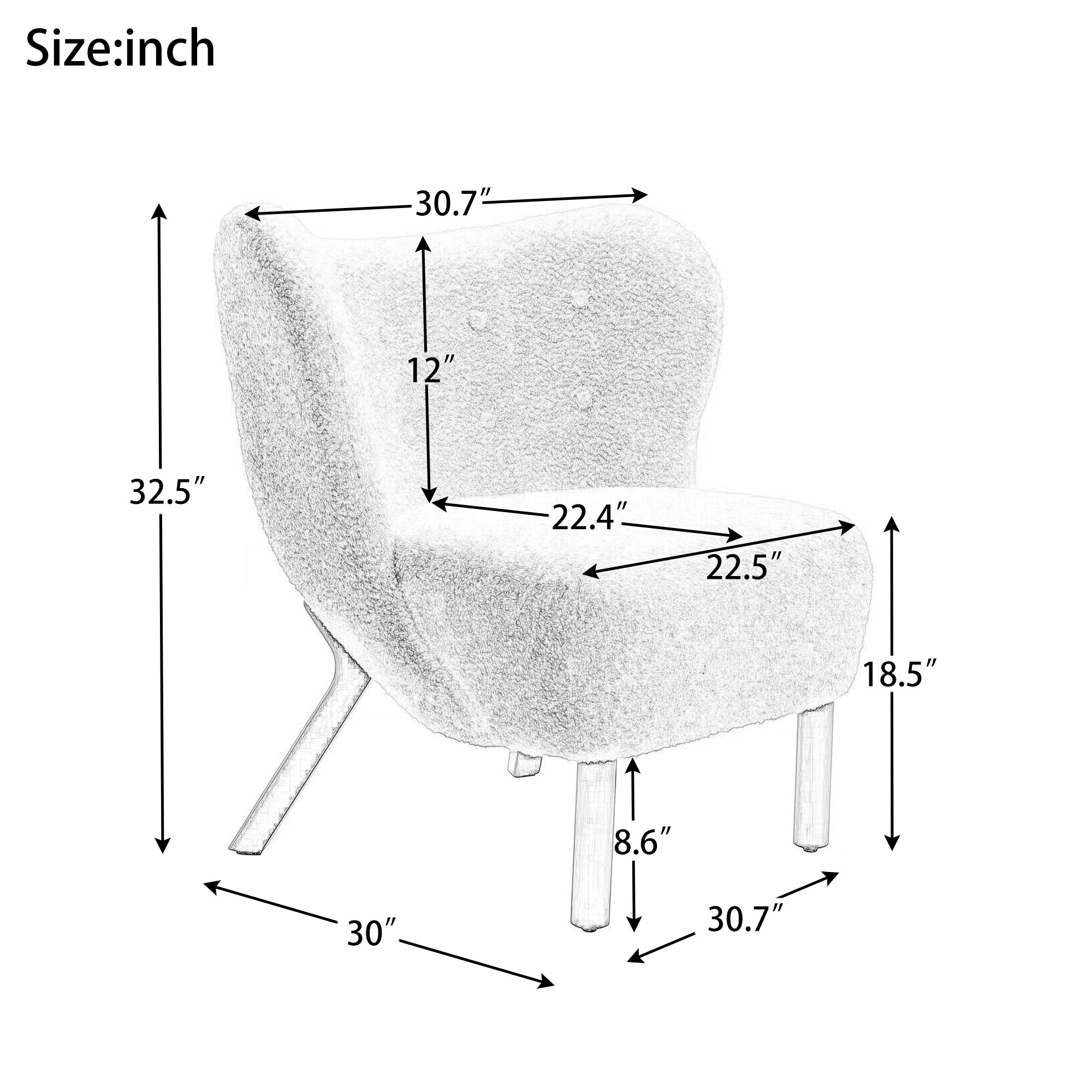 30" Wide Tufted Polyester Side Chair