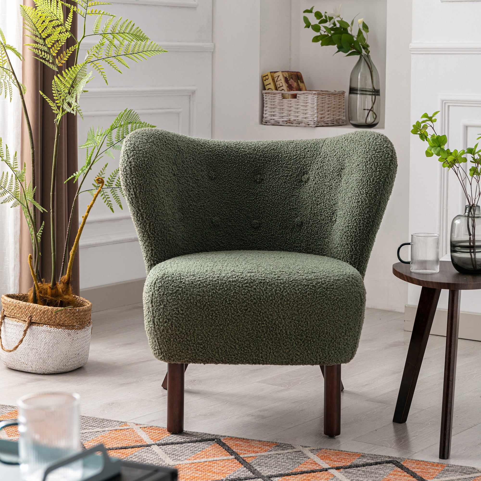 30" Wide Tufted Polyester Side Chair
