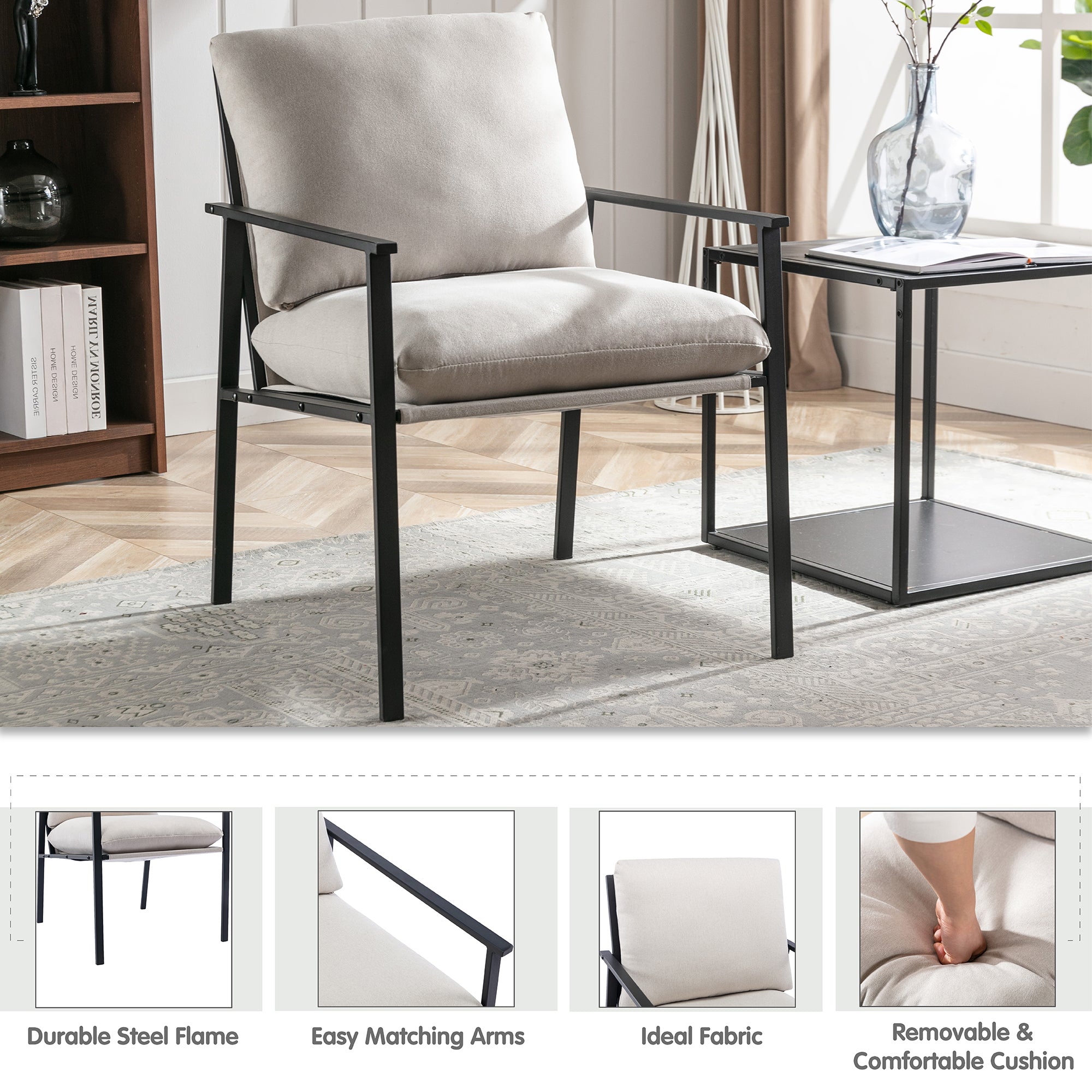 24" Wide Faux Leather Armchair
