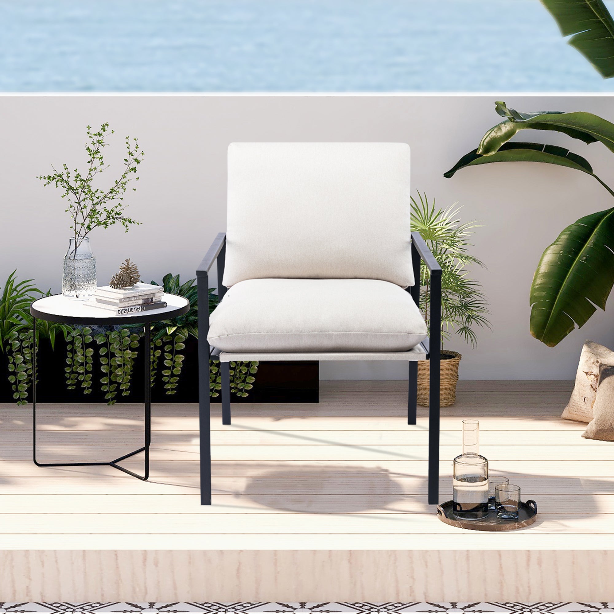 24" Wide Faux Leather Armchair