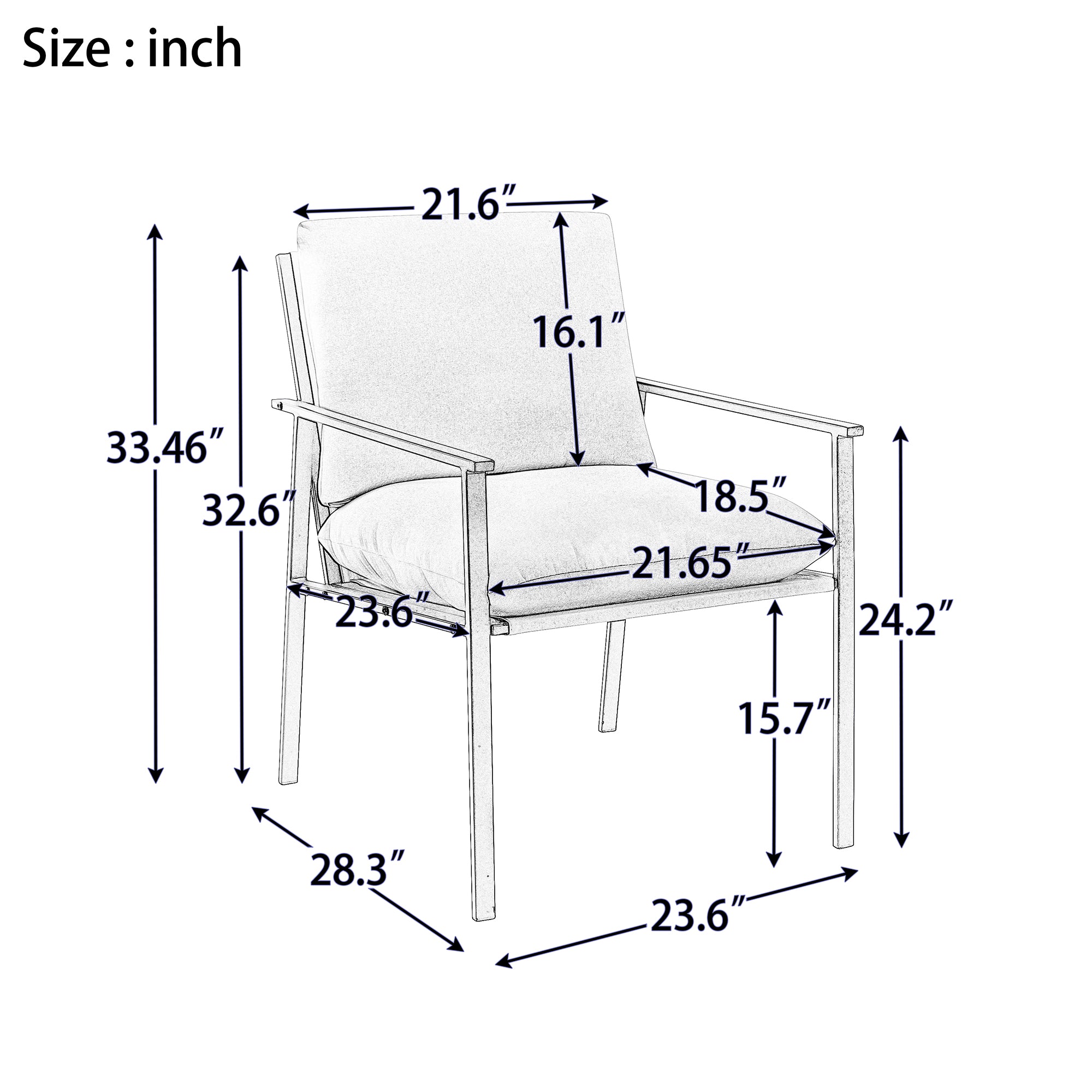 24" Wide Faux Leather Armchair