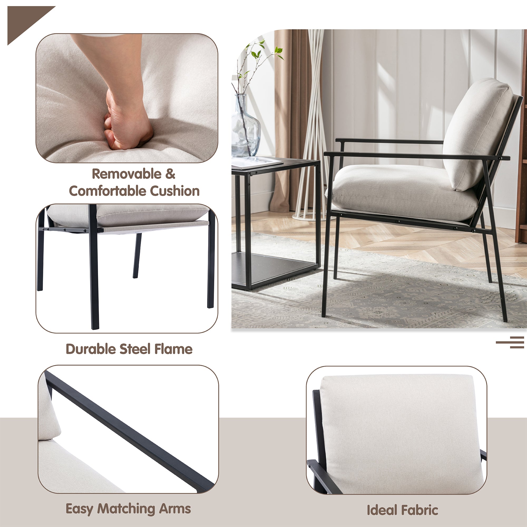 24" Wide Faux Leather Armchair