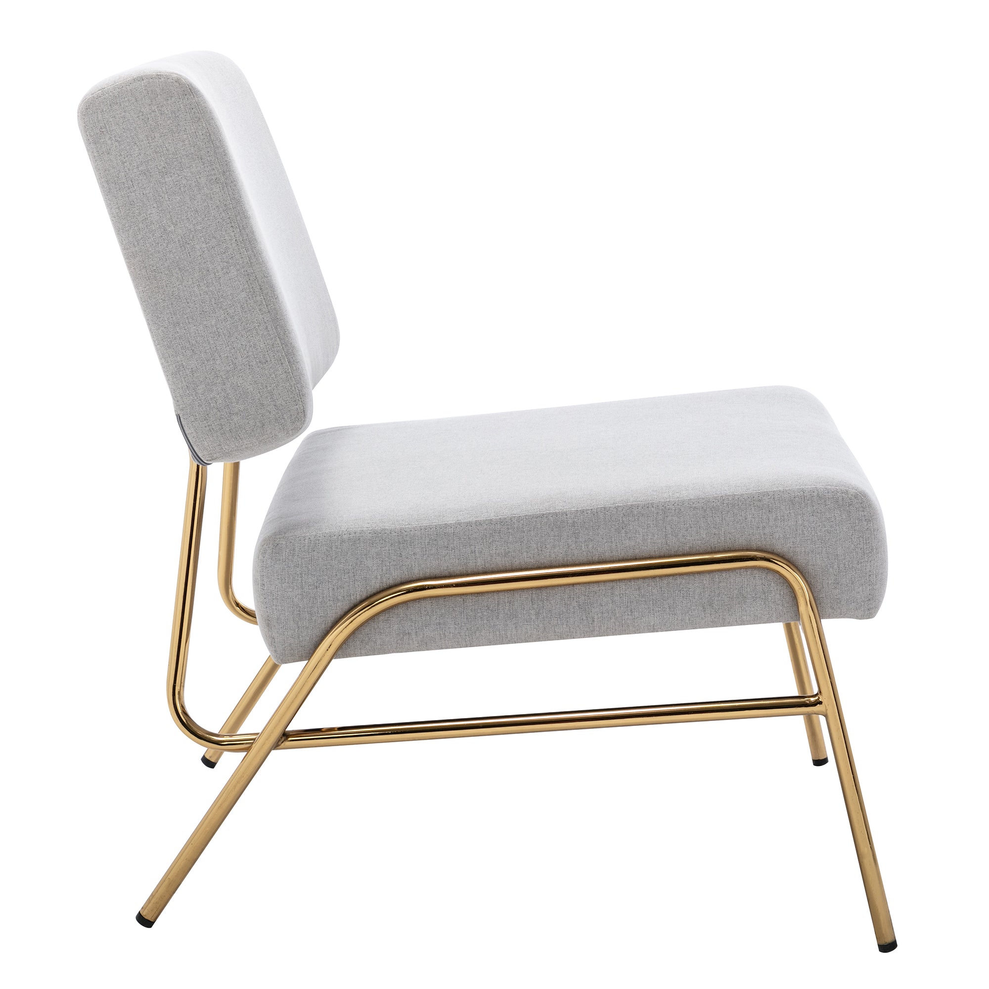 27" Wide Linen Slipper Chair with Metal Legs