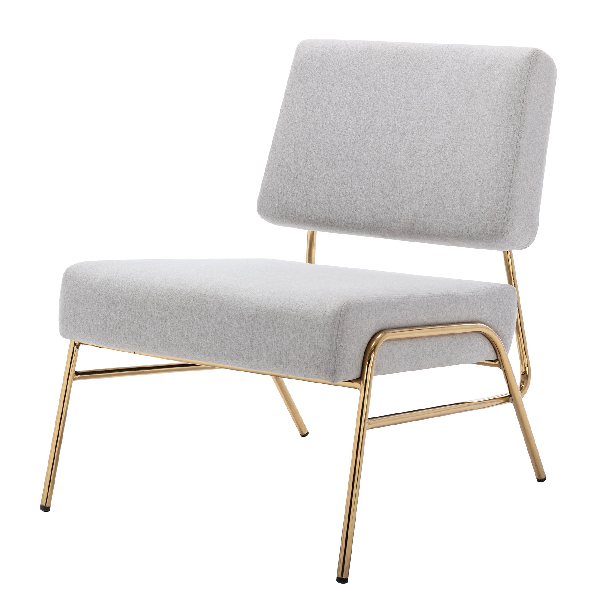 27" Wide Linen Slipper Chair with Metal Legs