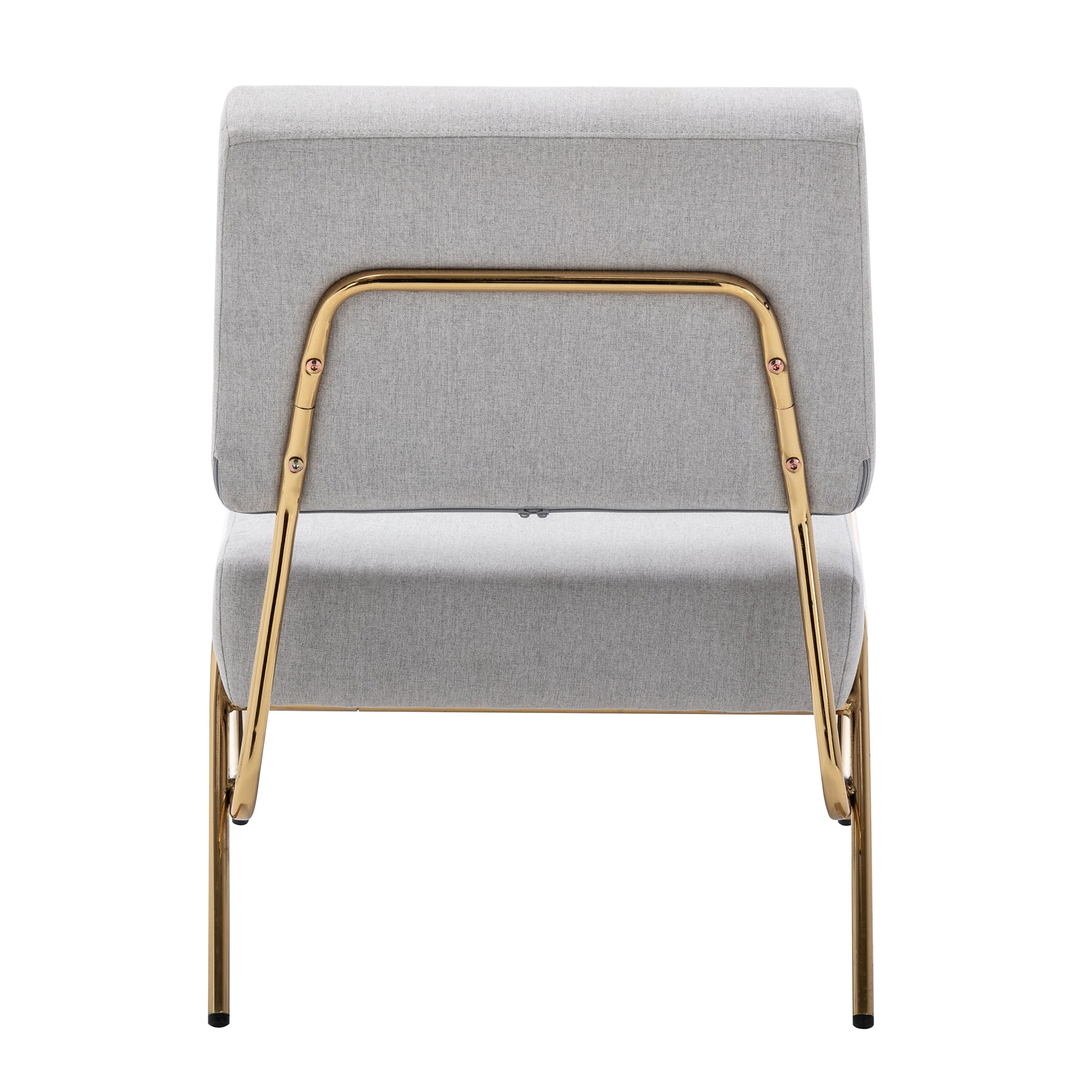 27" Wide Linen Slipper Chair with Metal Legs
