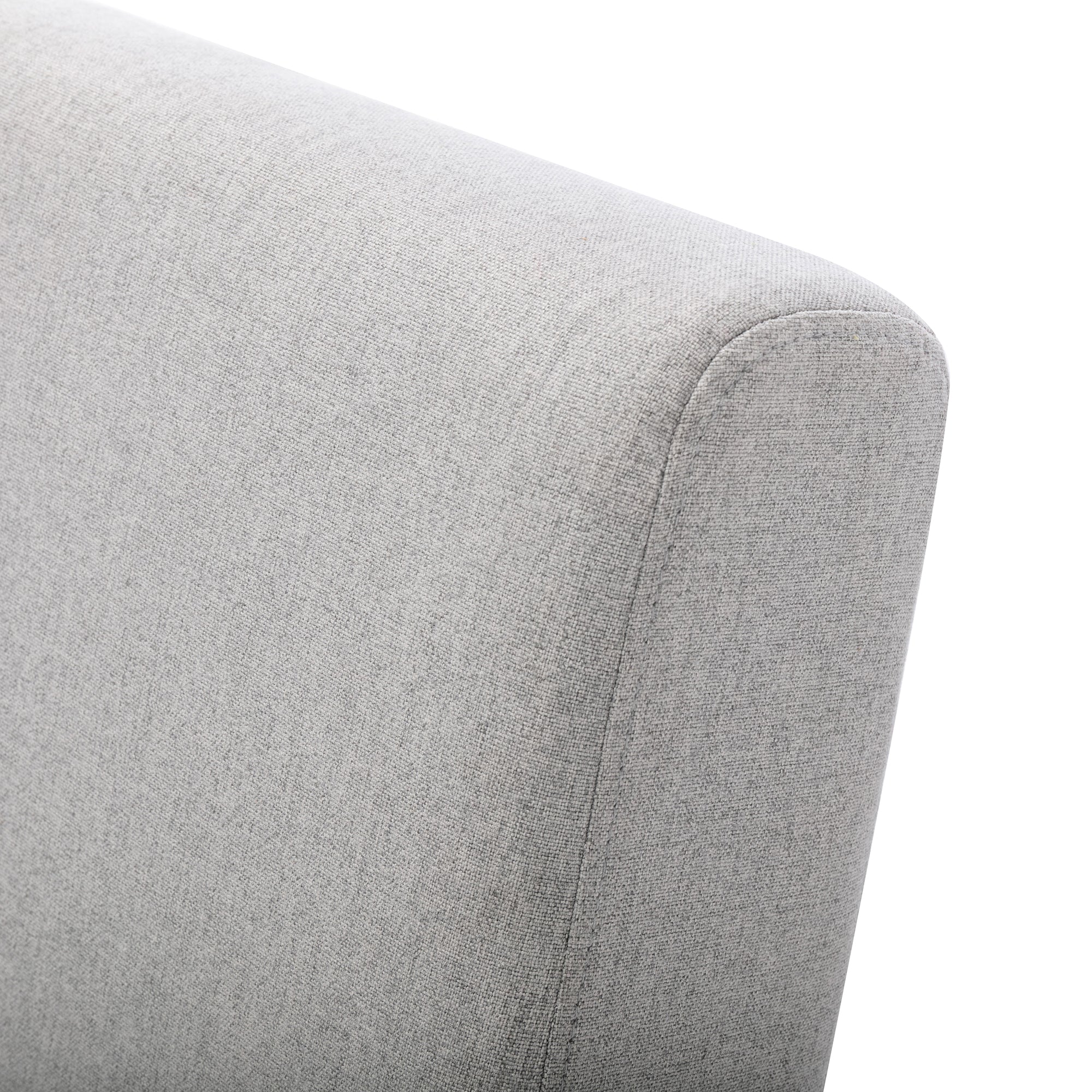 27" Wide Linen Slipper Chair with Metal Legs