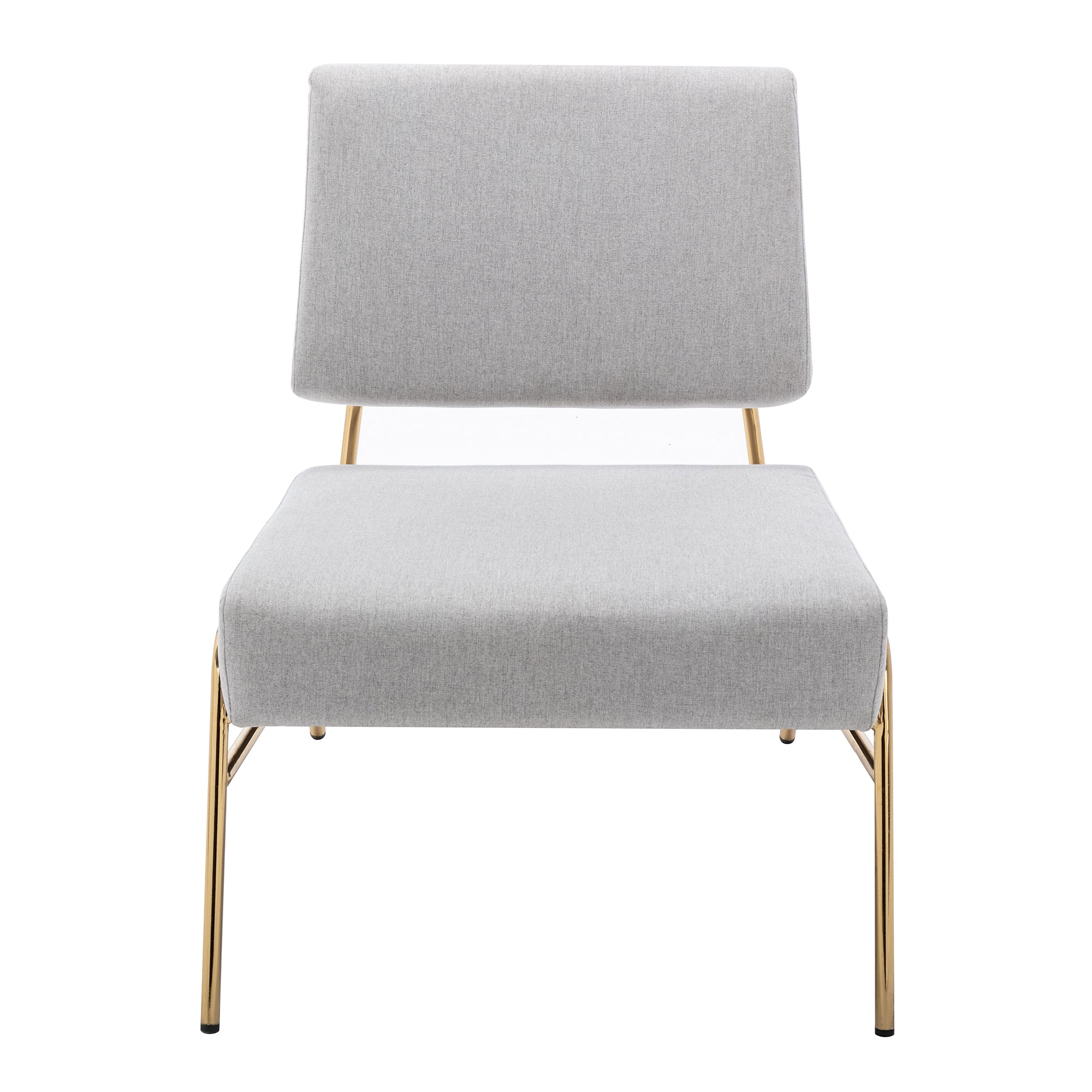 27" Wide Linen Slipper Chair with Metal Legs