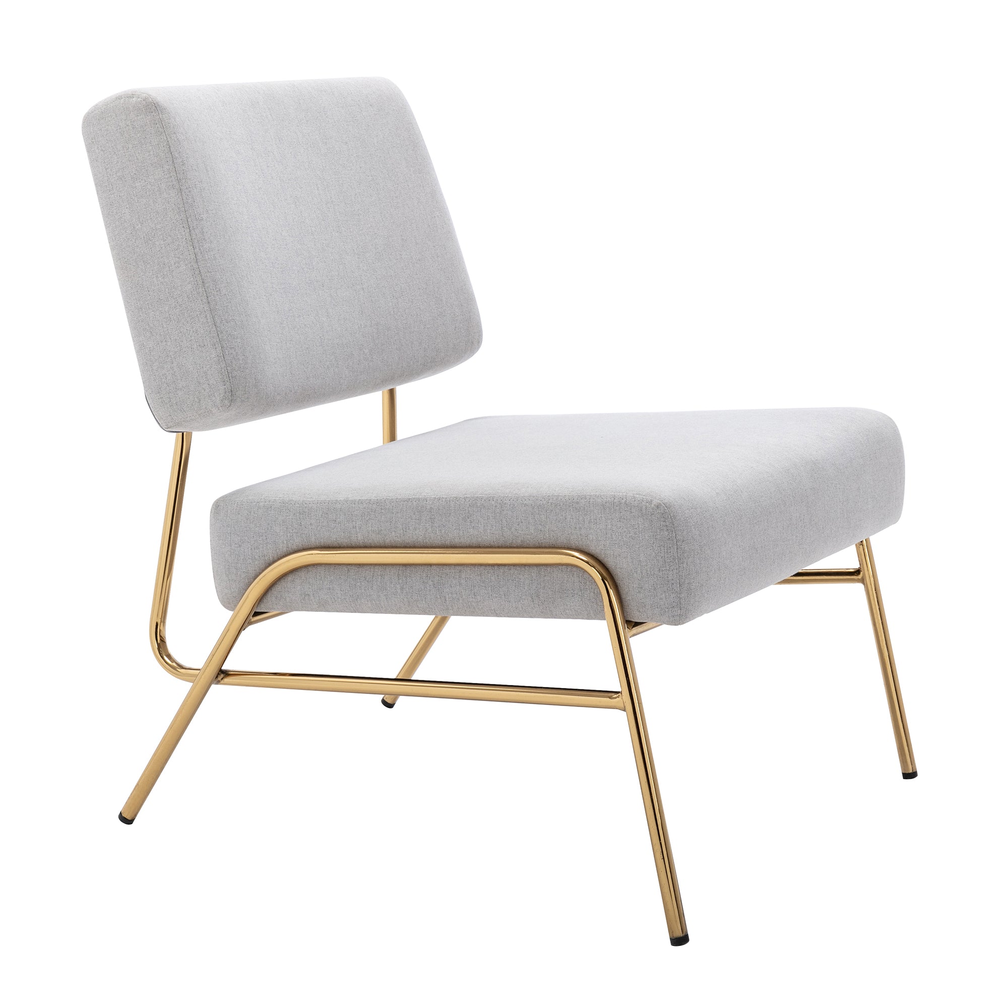 27" Wide Linen Slipper Chair with Metal Legs