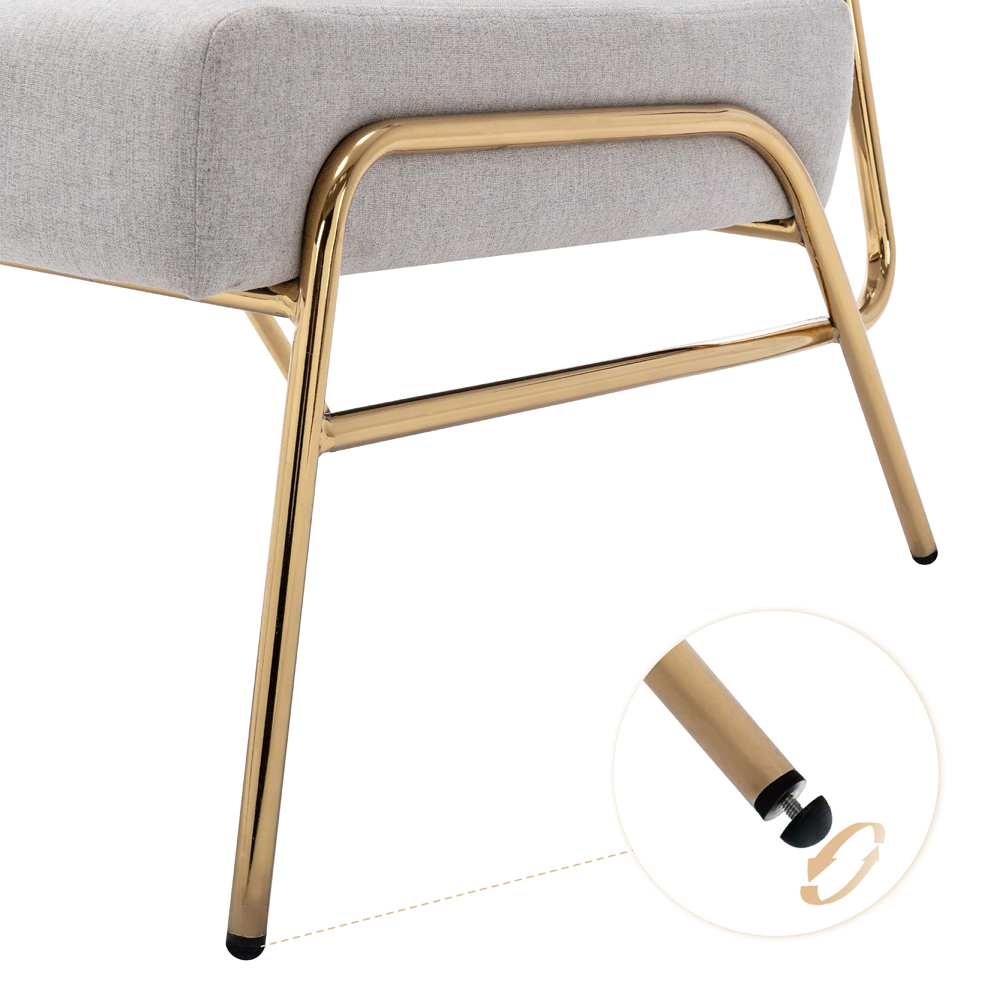 27" Wide Linen Slipper Chair with Metal Legs
