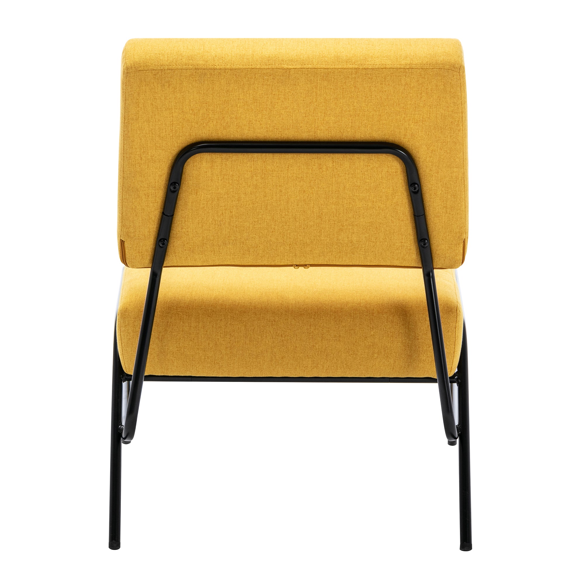 27" Wide Linen Slipper Chair with Metal Legs