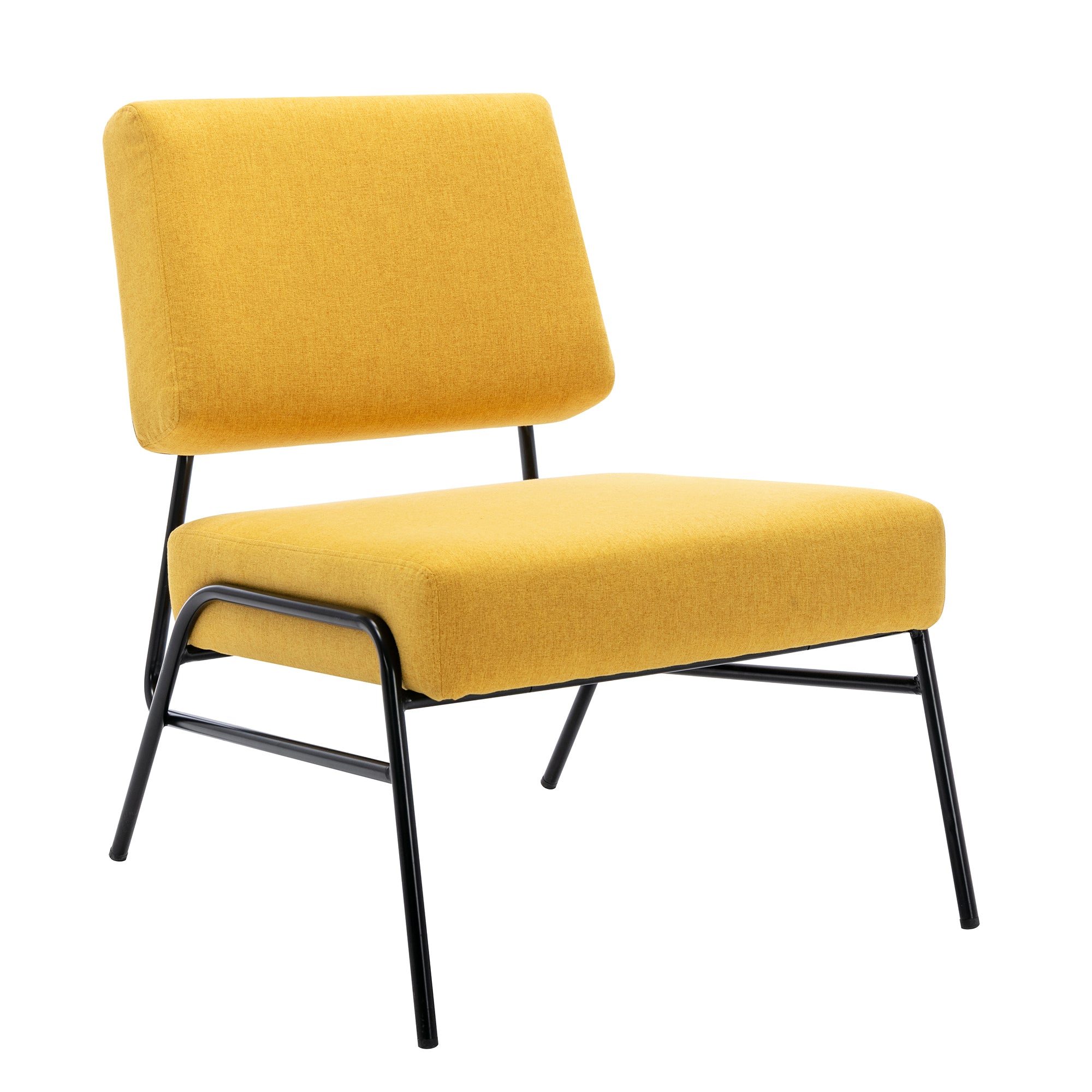 27" Wide Linen Slipper Chair with Metal Legs