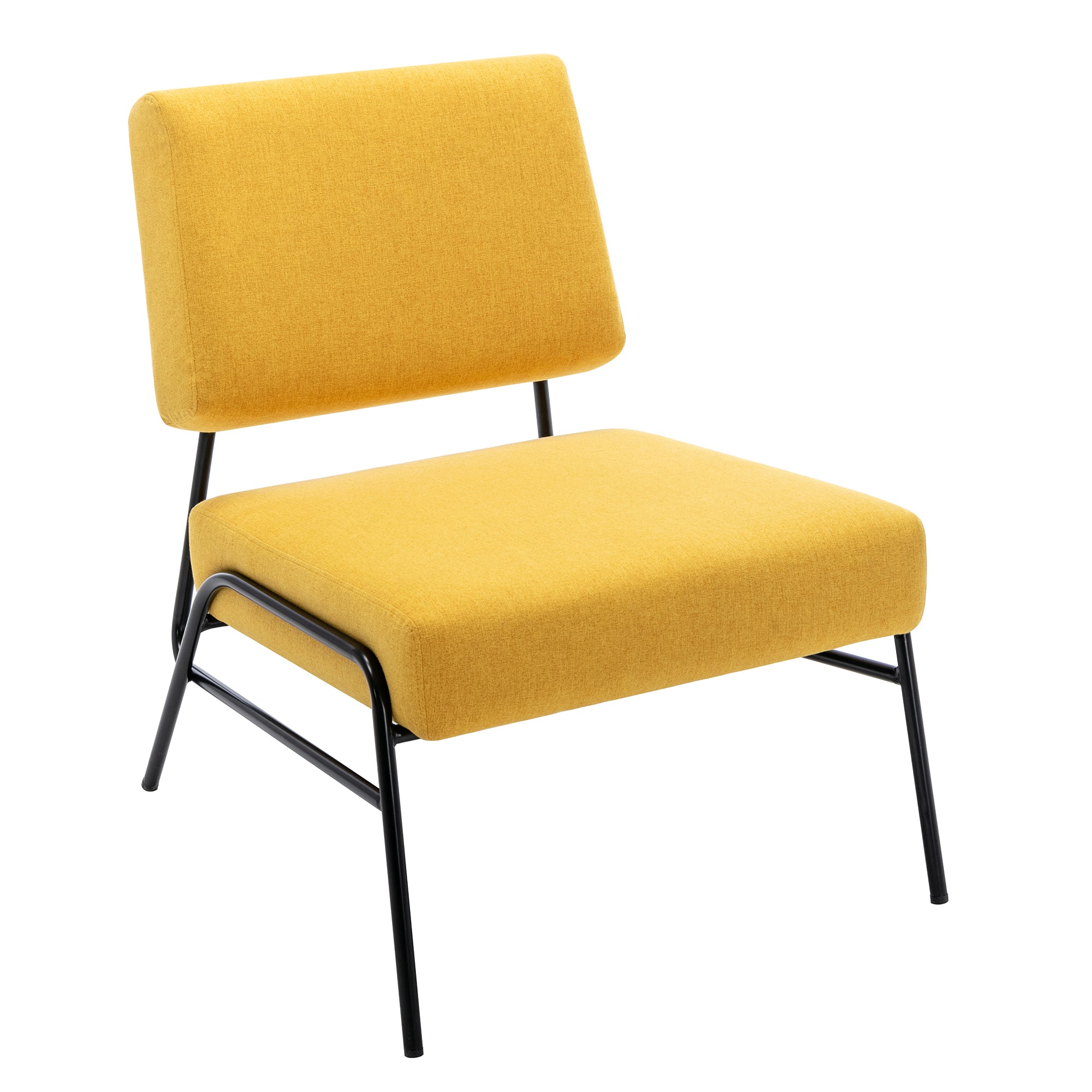 27" Wide Linen Slipper Chair with Metal Legs