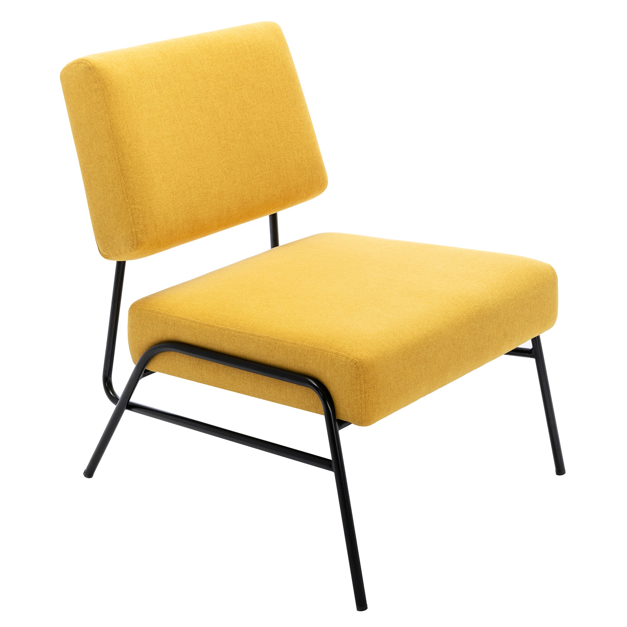 27" Wide Linen Slipper Chair with Metal Legs