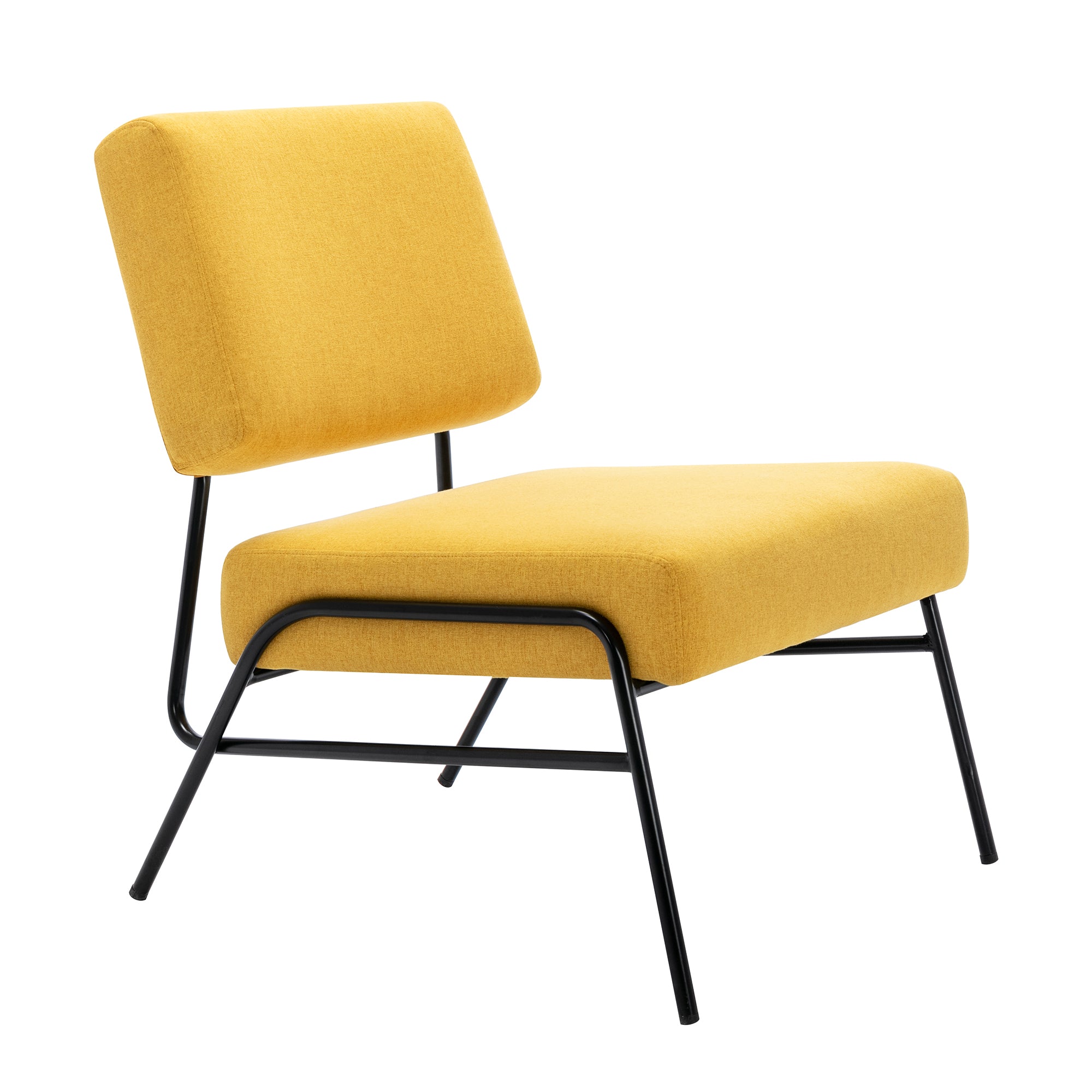 27" Wide Linen Slipper Chair with Metal Legs