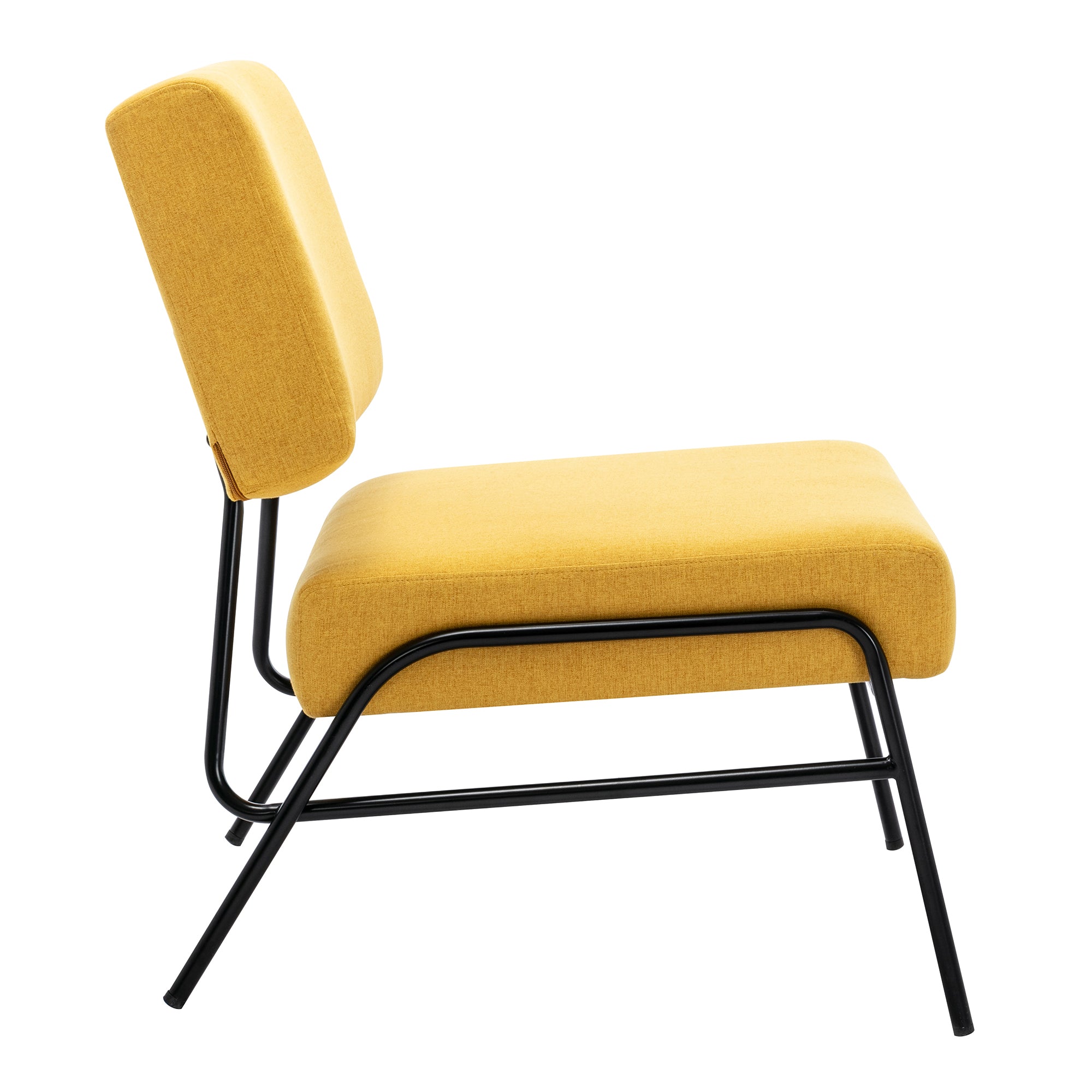 27" Wide Linen Slipper Chair with Metal Legs