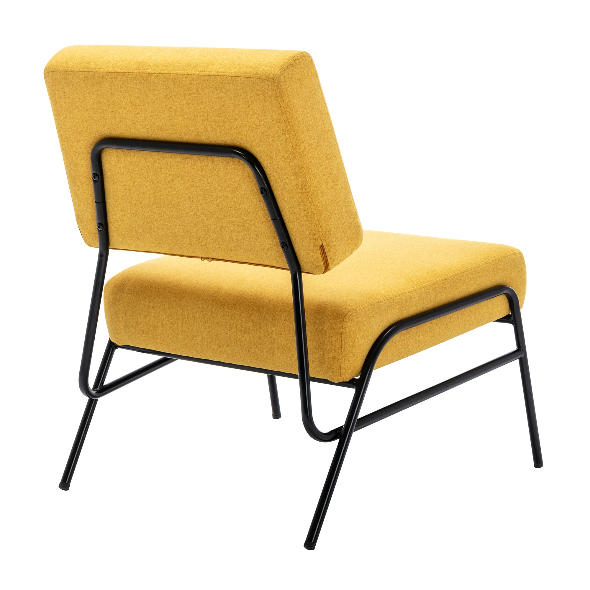 27" Wide Linen Slipper Chair with Metal Legs