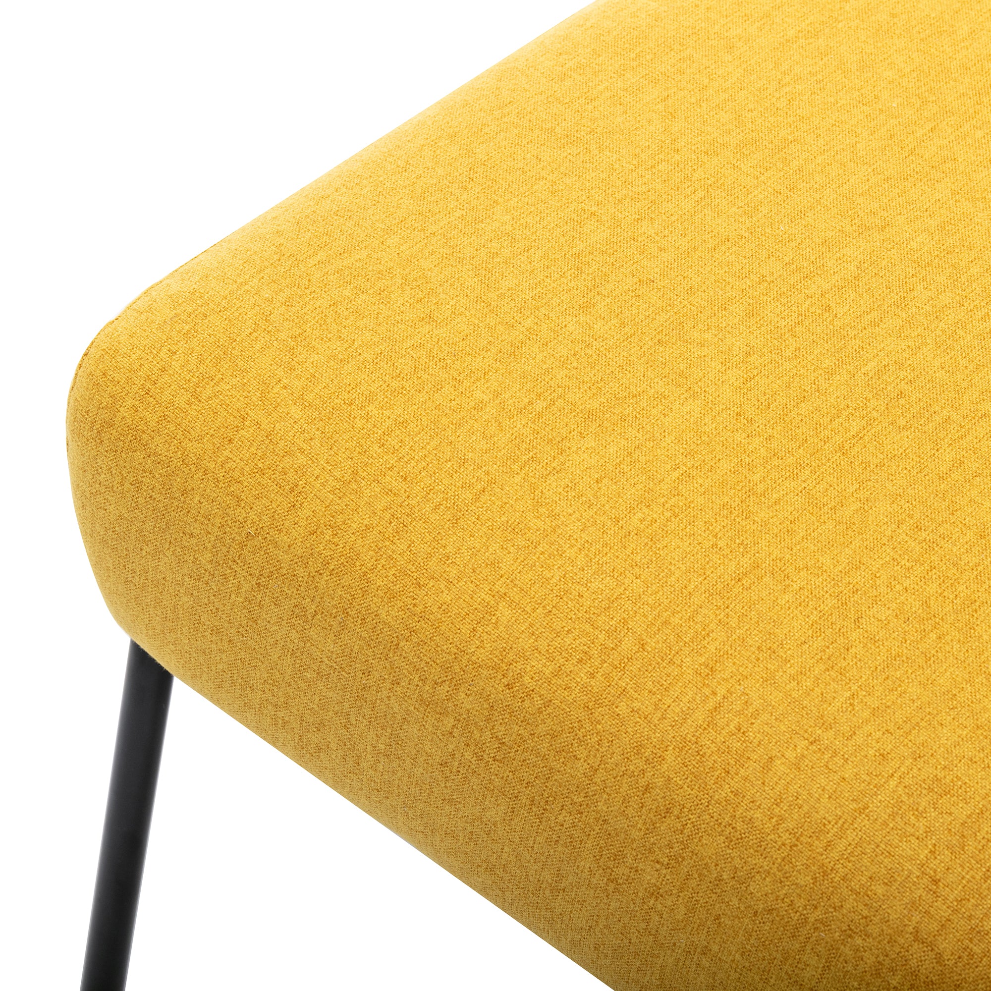 27" Wide Linen Slipper Chair with Metal Legs