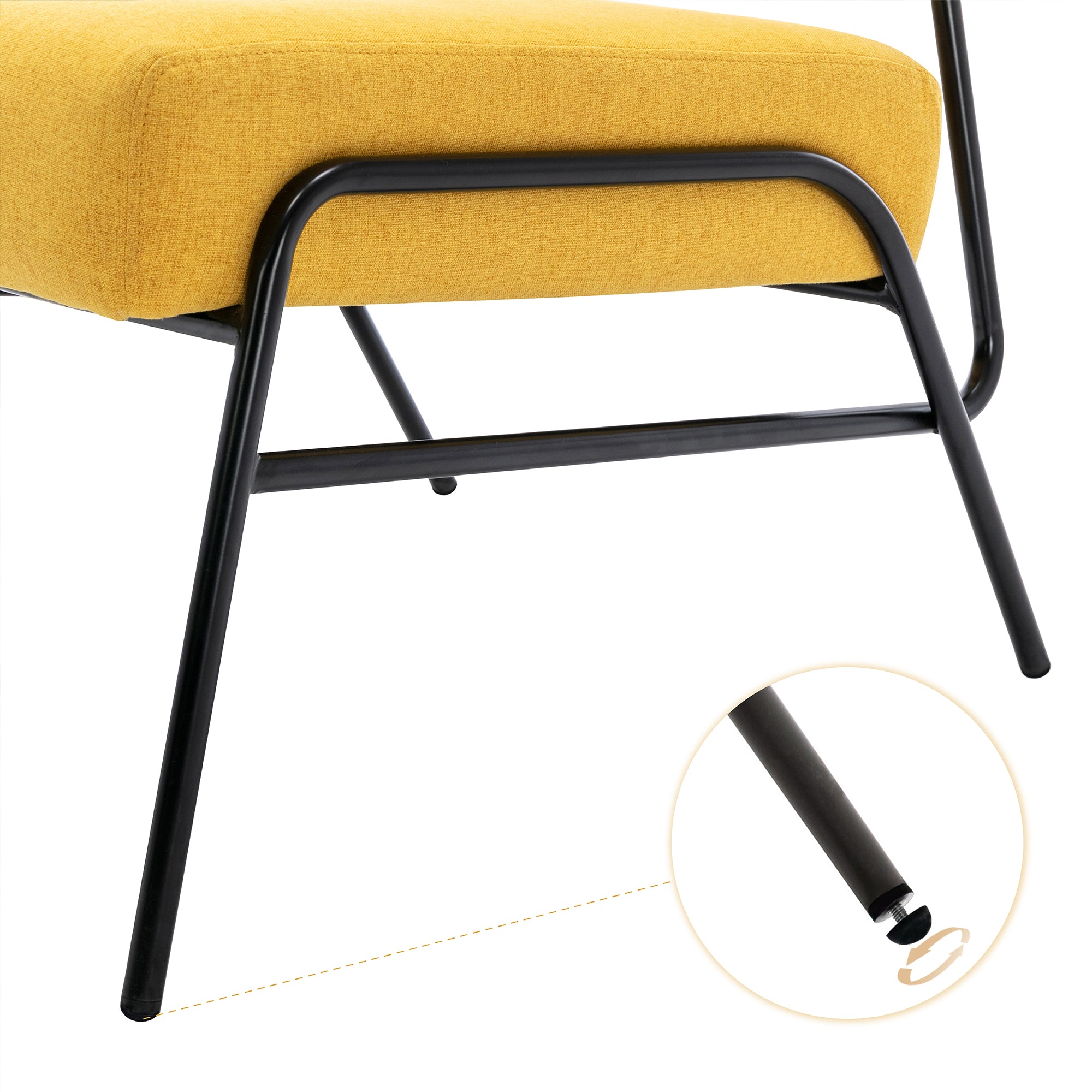 27" Wide Linen Slipper Chair with Metal Legs