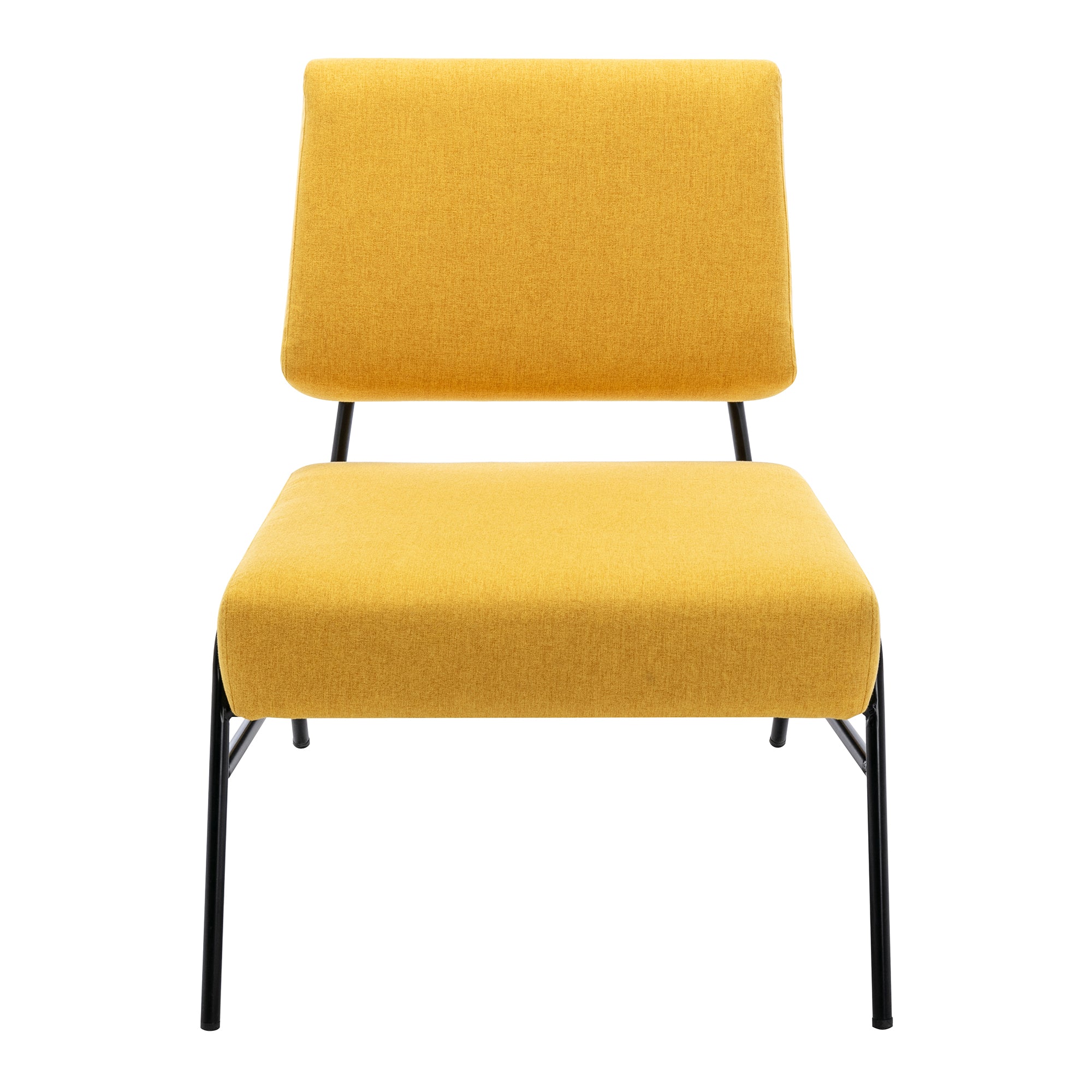 27" Wide Linen Slipper Chair with Metal Legs