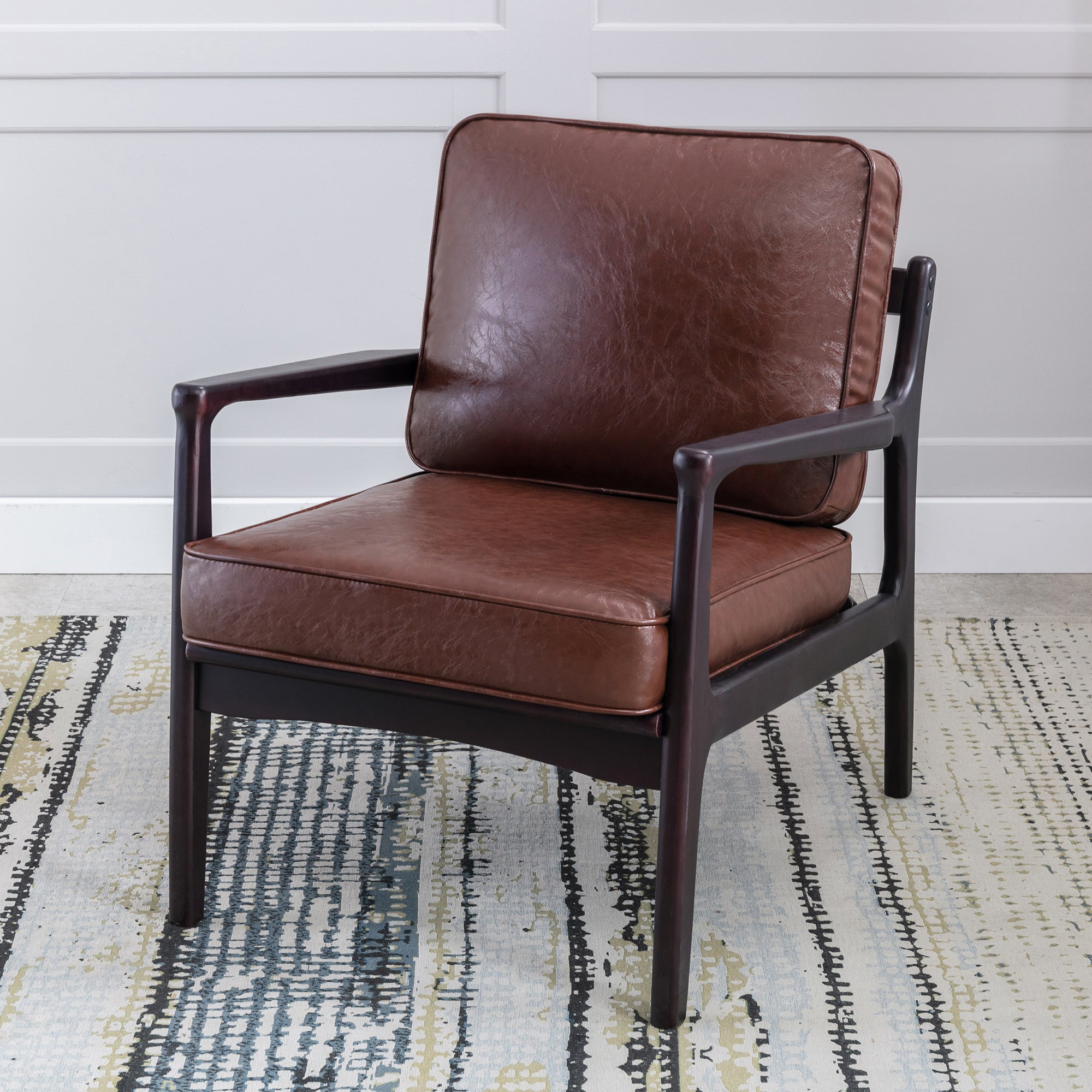 24" Wide Wood Frame Armchair with Cushion back