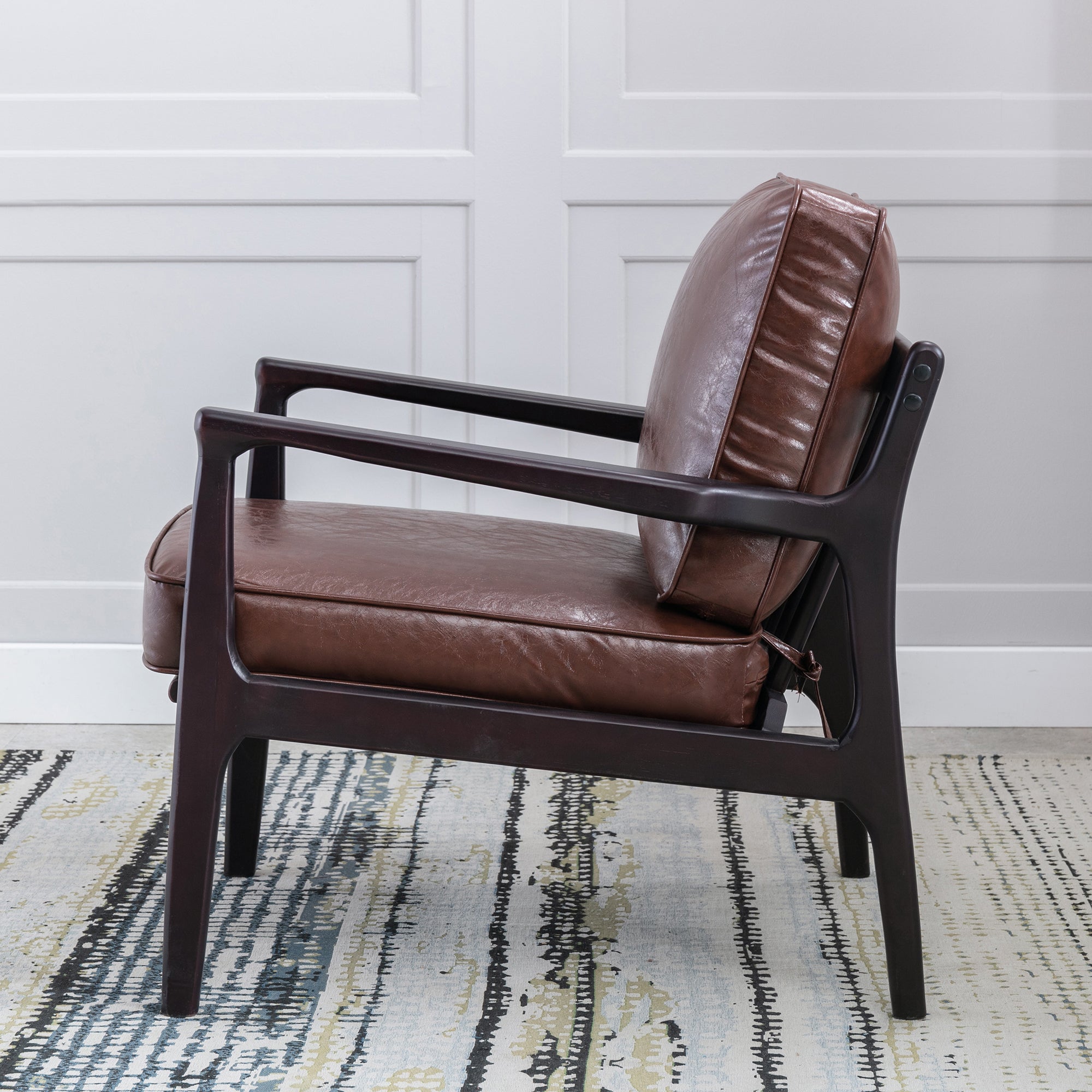 24" Wide Wood Frame Armchair with Cushion back