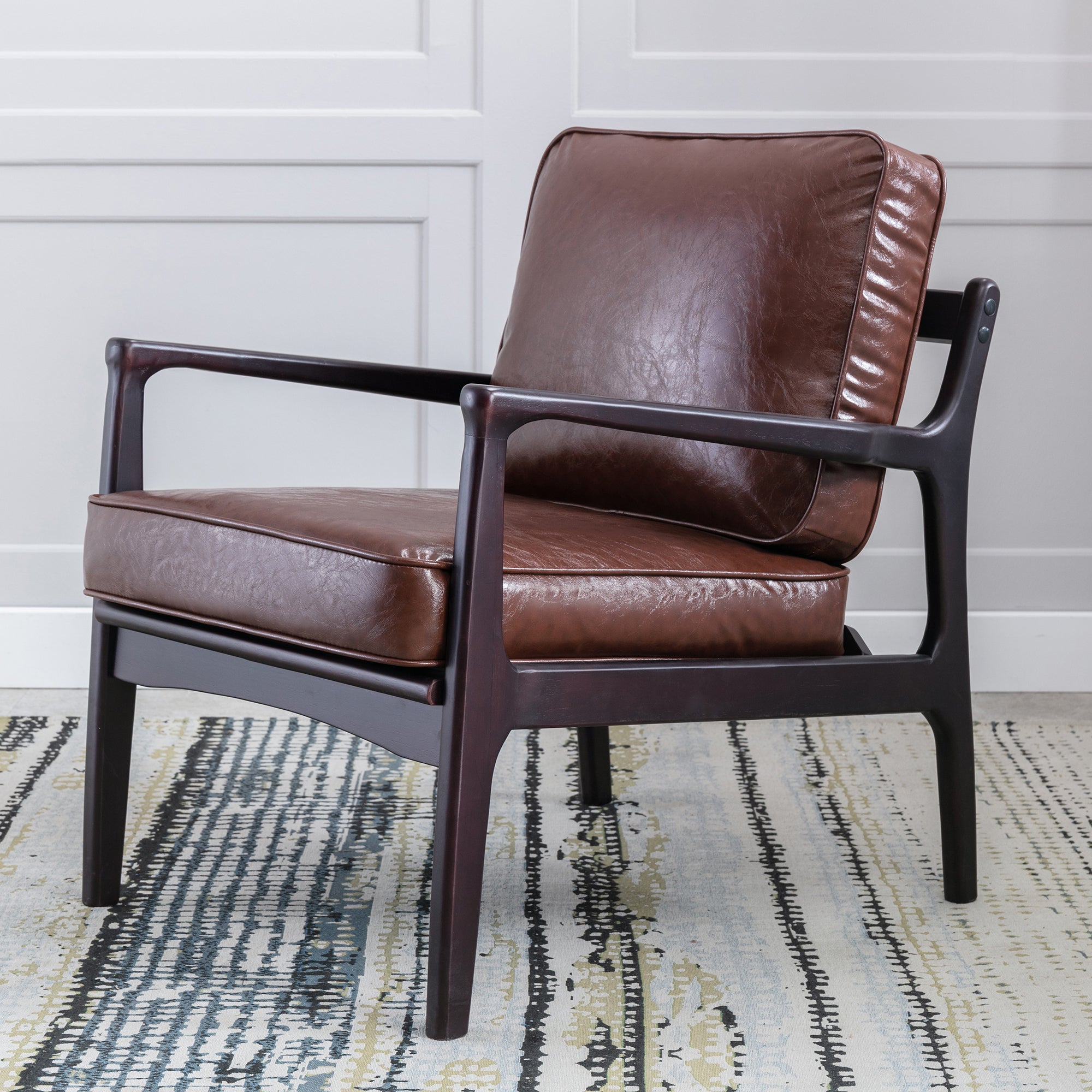 24" Wide Wood Frame Armchair with Cushion back