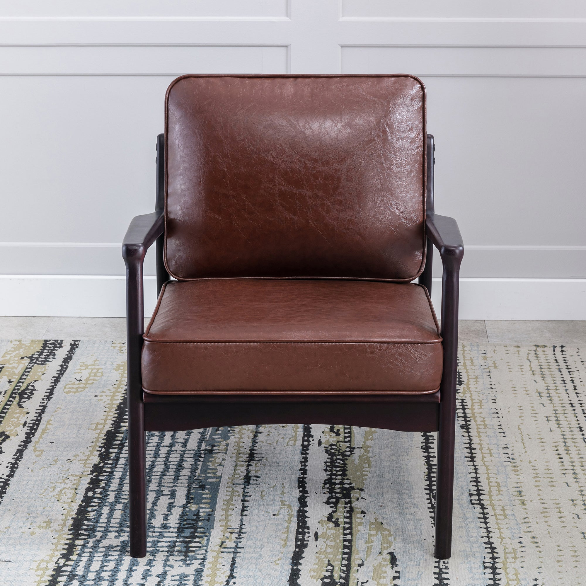 24" Wide Wood Frame Armchair with Cushion back