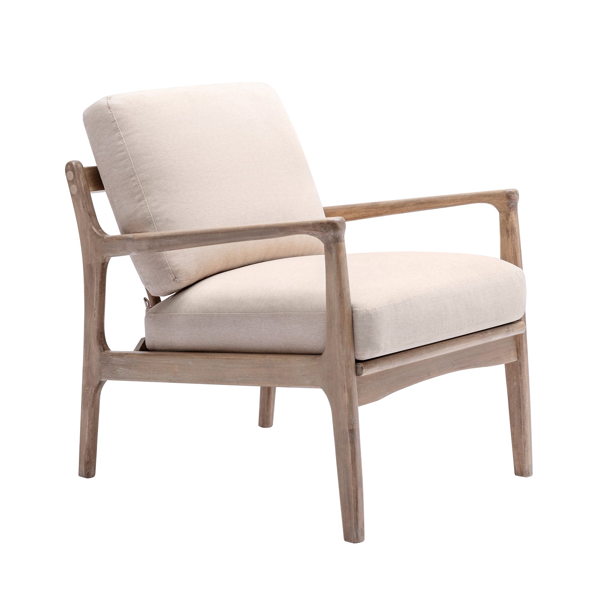 24" Wide Wood Frame Armchair with Cushion back
