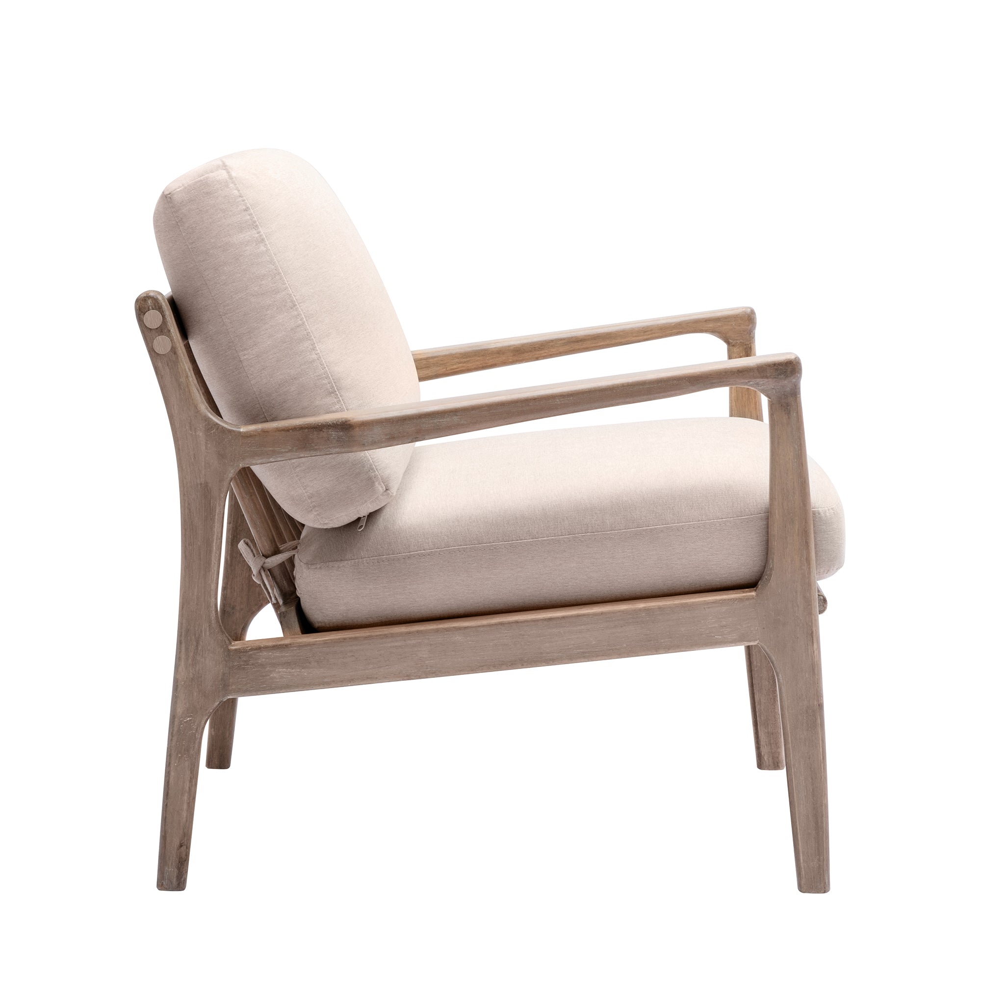 24" Wide Wood Frame Armchair with Cushion back