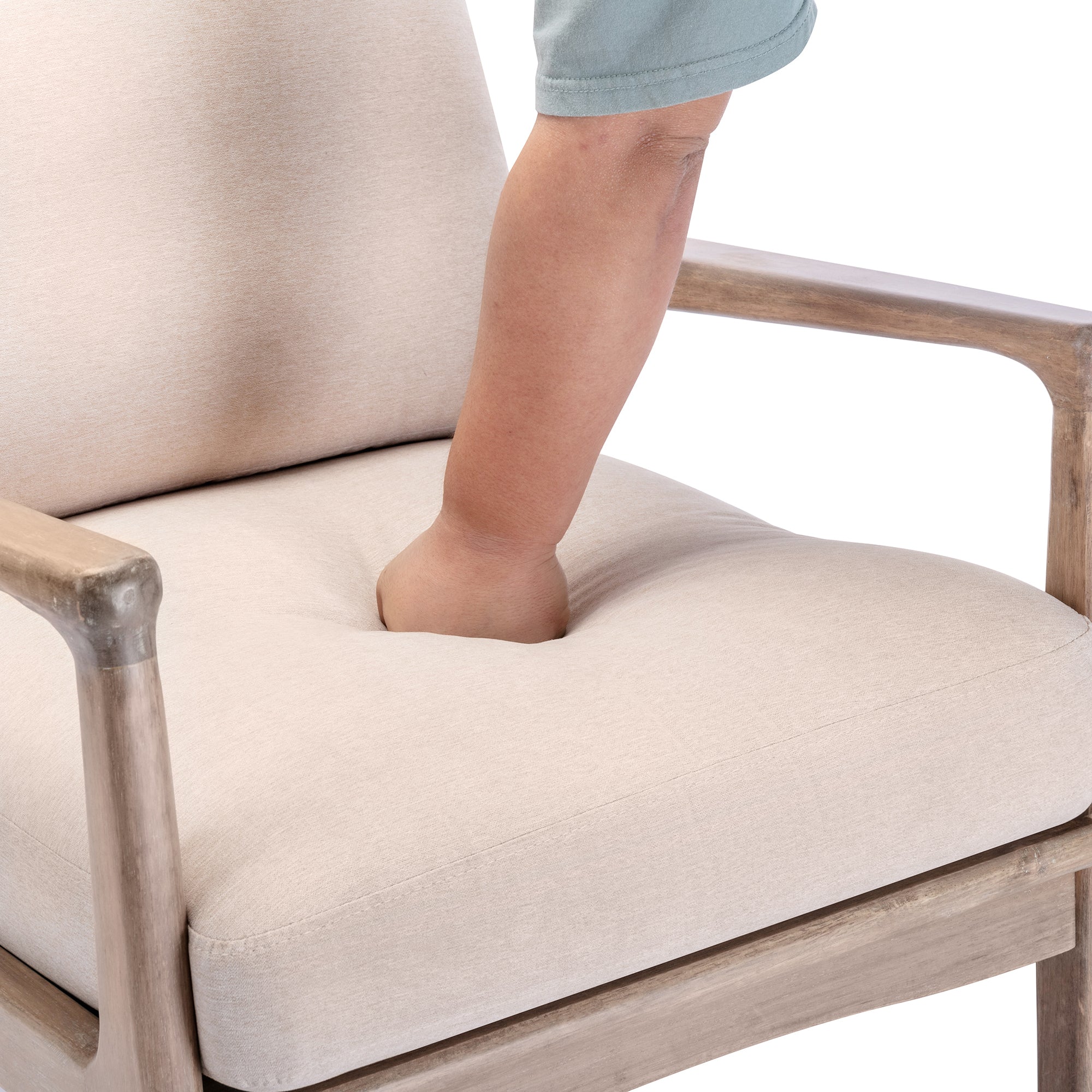 24" Wide Wood Frame Armchair with Cushion back