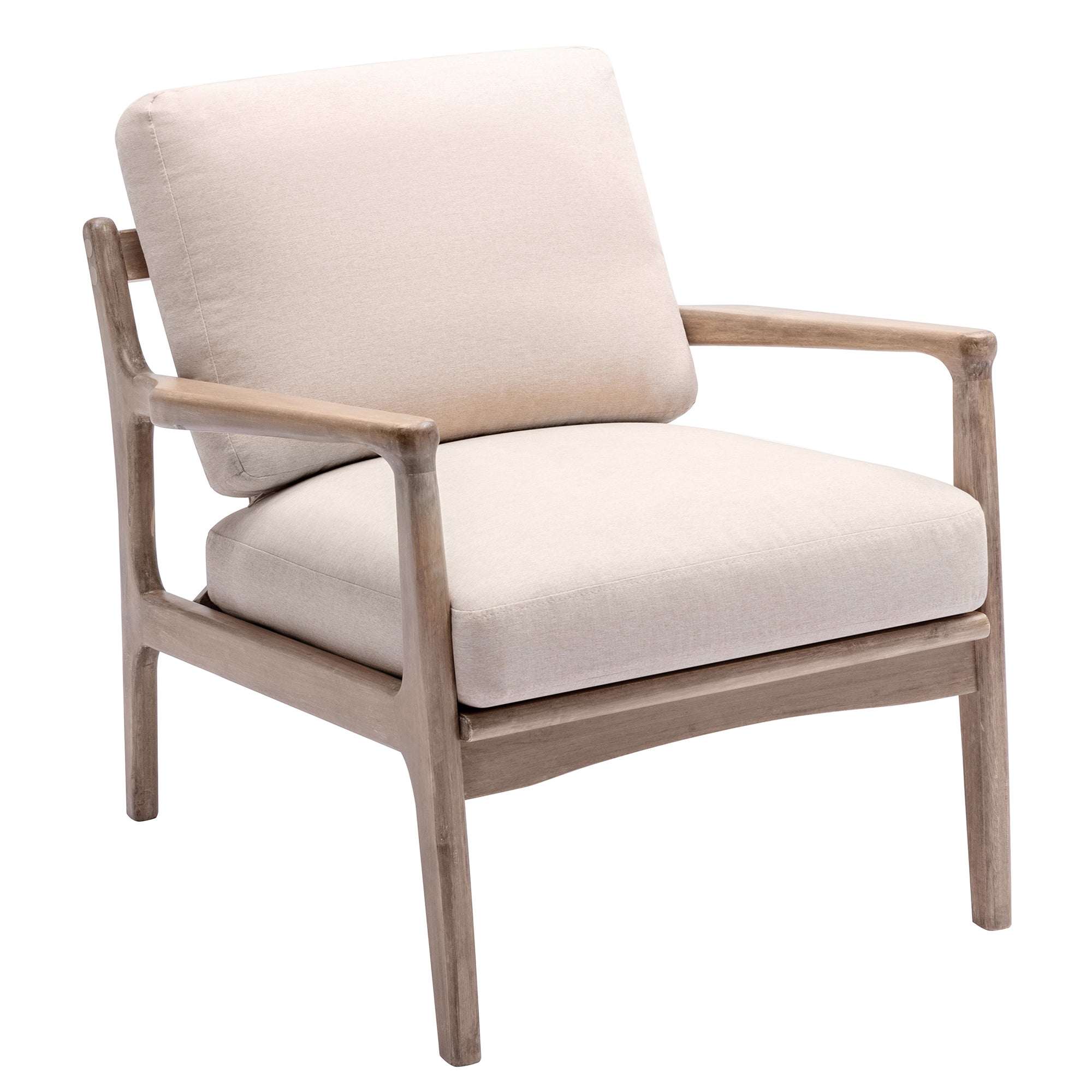 24" Wide Wood Frame Armchair with Cushion back