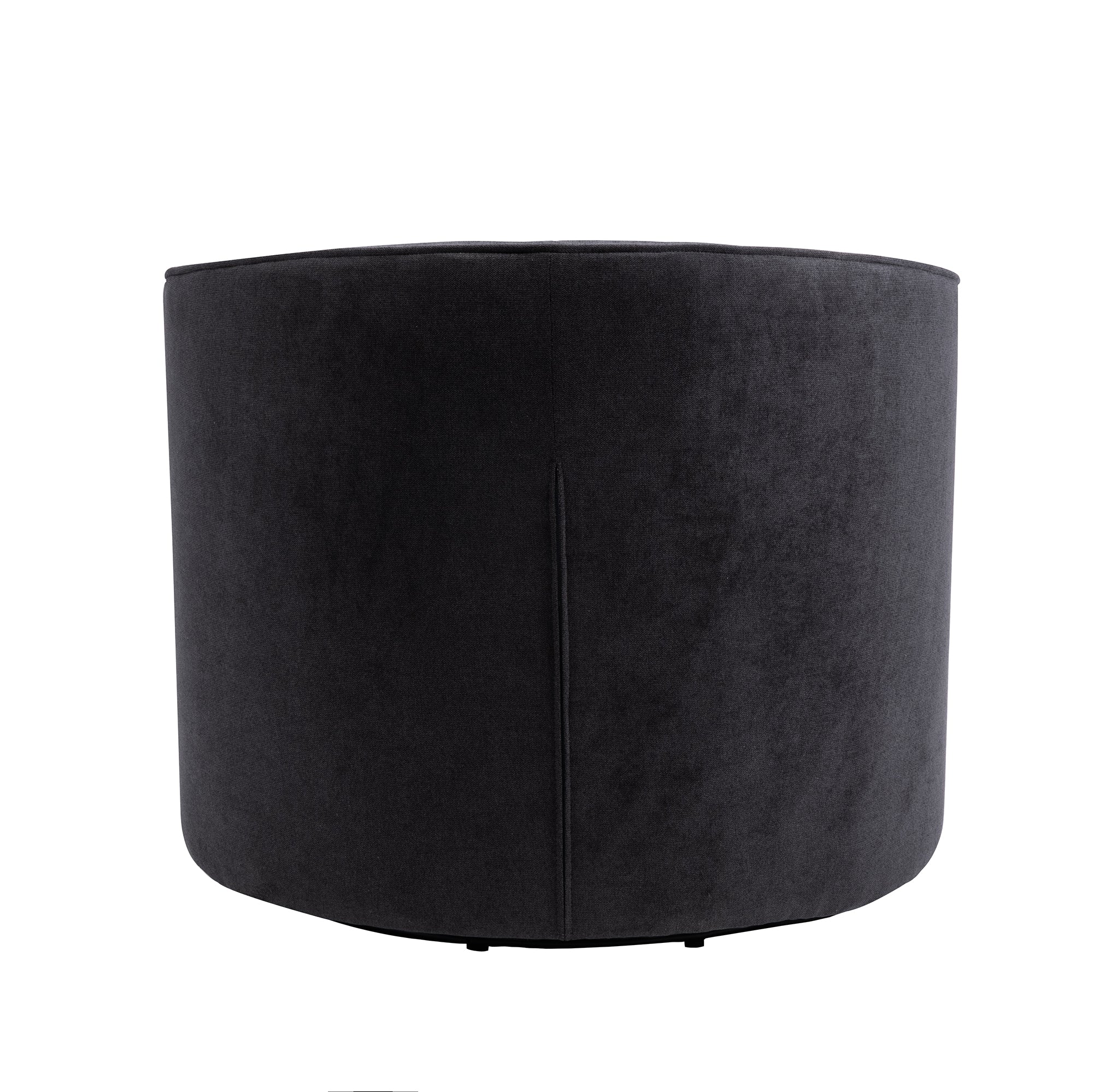 33" Wide Tufted Linen Swivel Barrel Chair