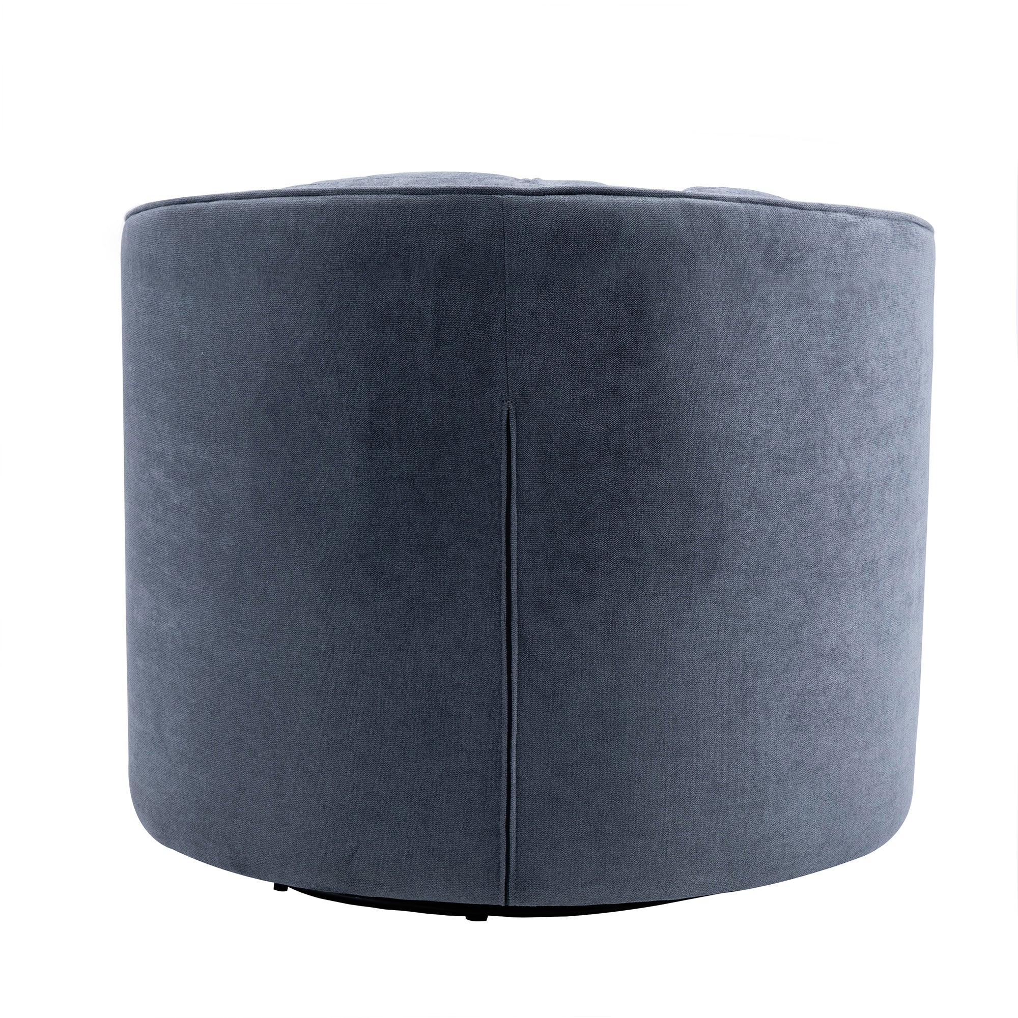 33" Wide Tufted Linen Swivel Barrel Chair