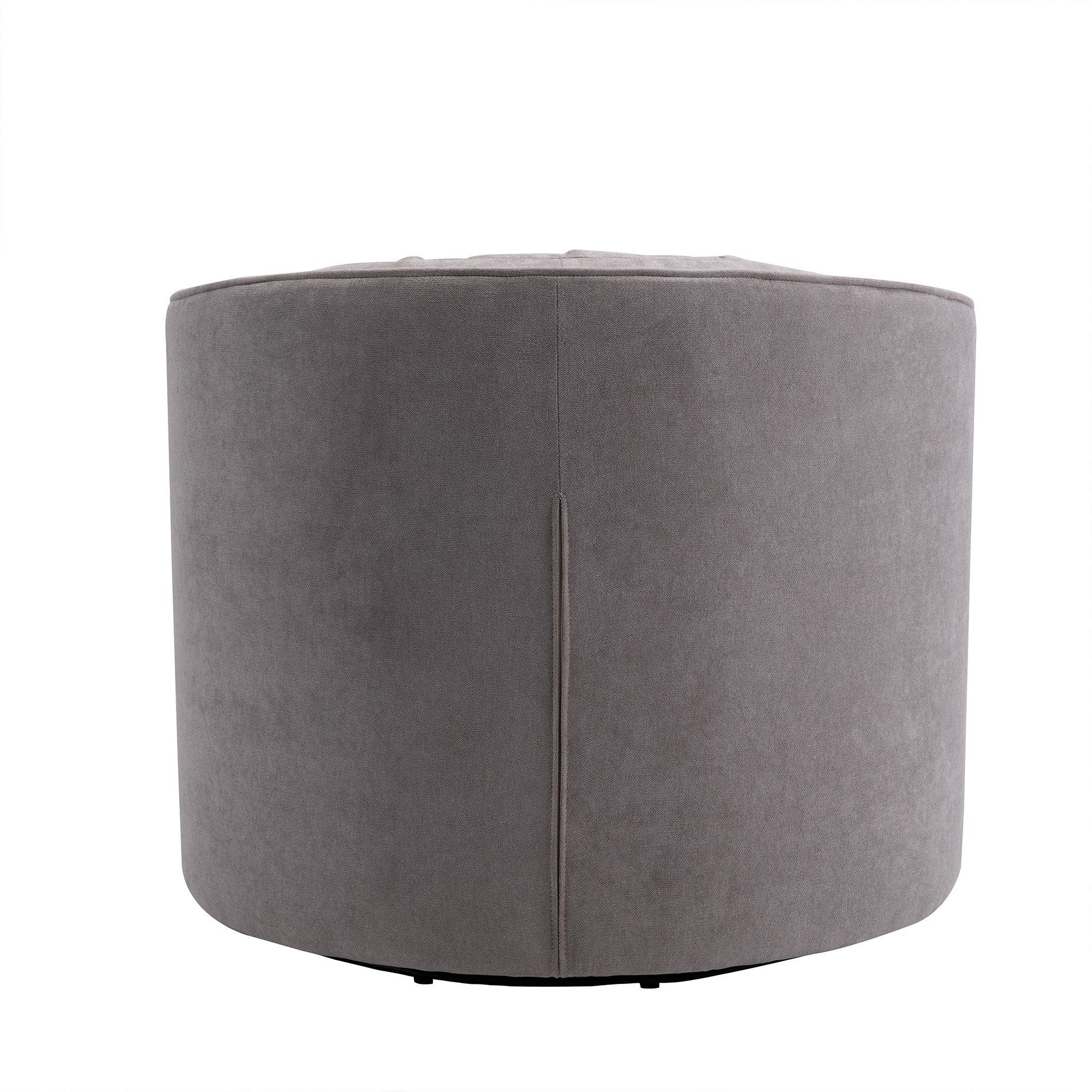33" Wide Tufted Linen Swivel Barrel Chair