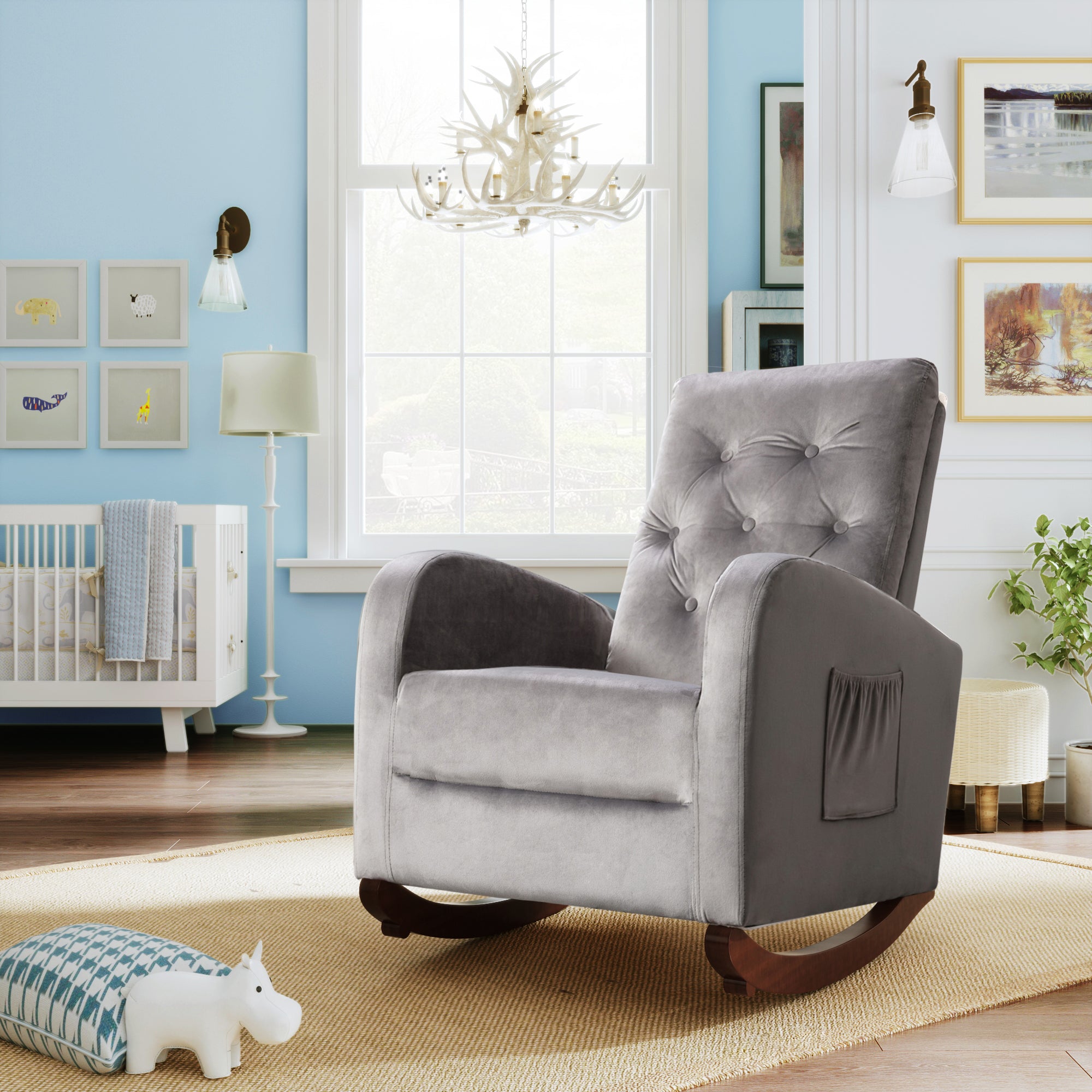 26" Wide Tufted Rocking Chair