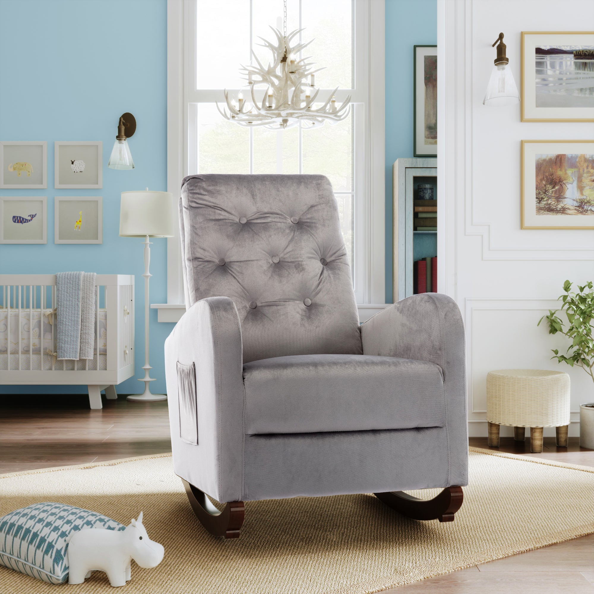 26" Wide Tufted Rocking Chair