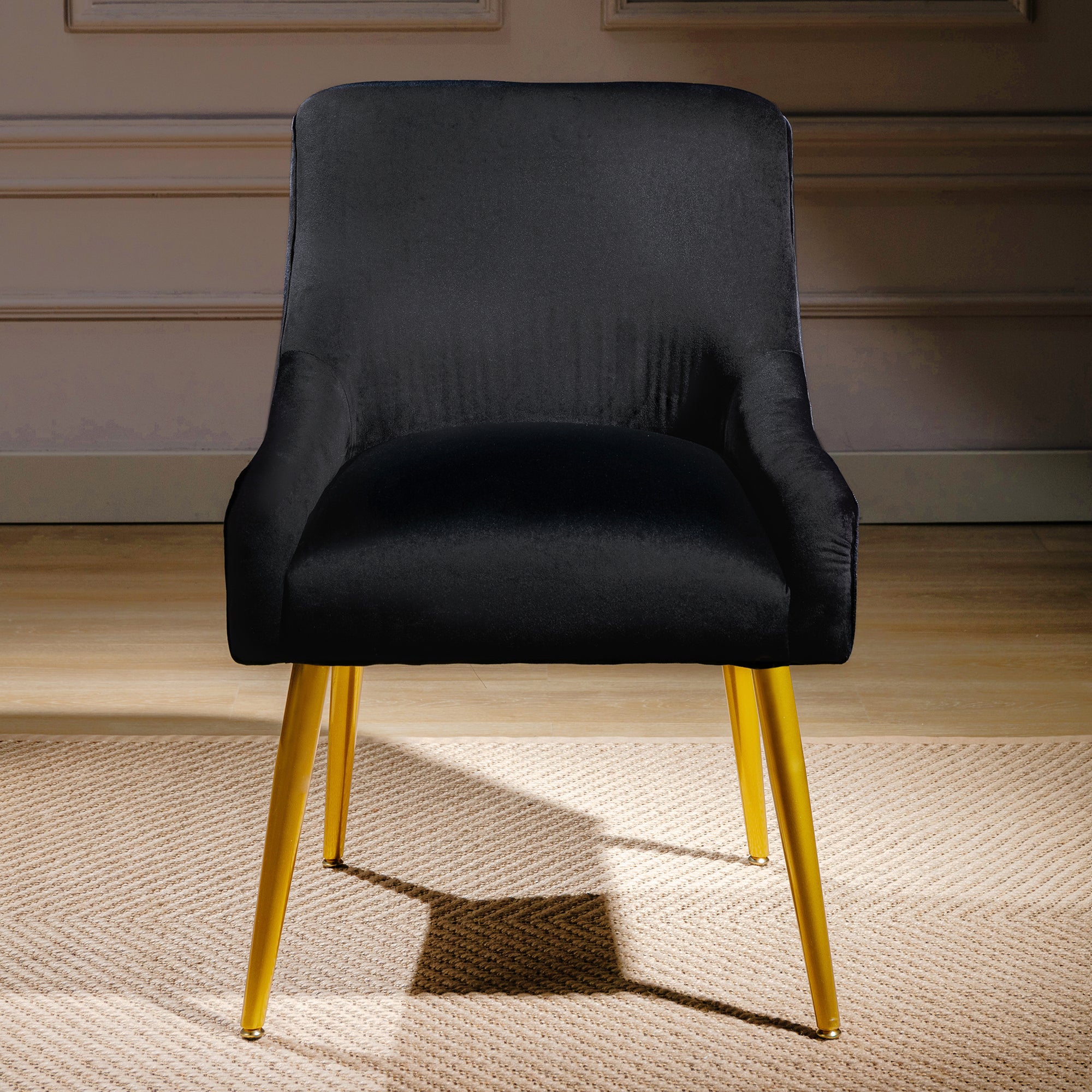 22" Wide Velvet Side Chair with Adjustable Feet