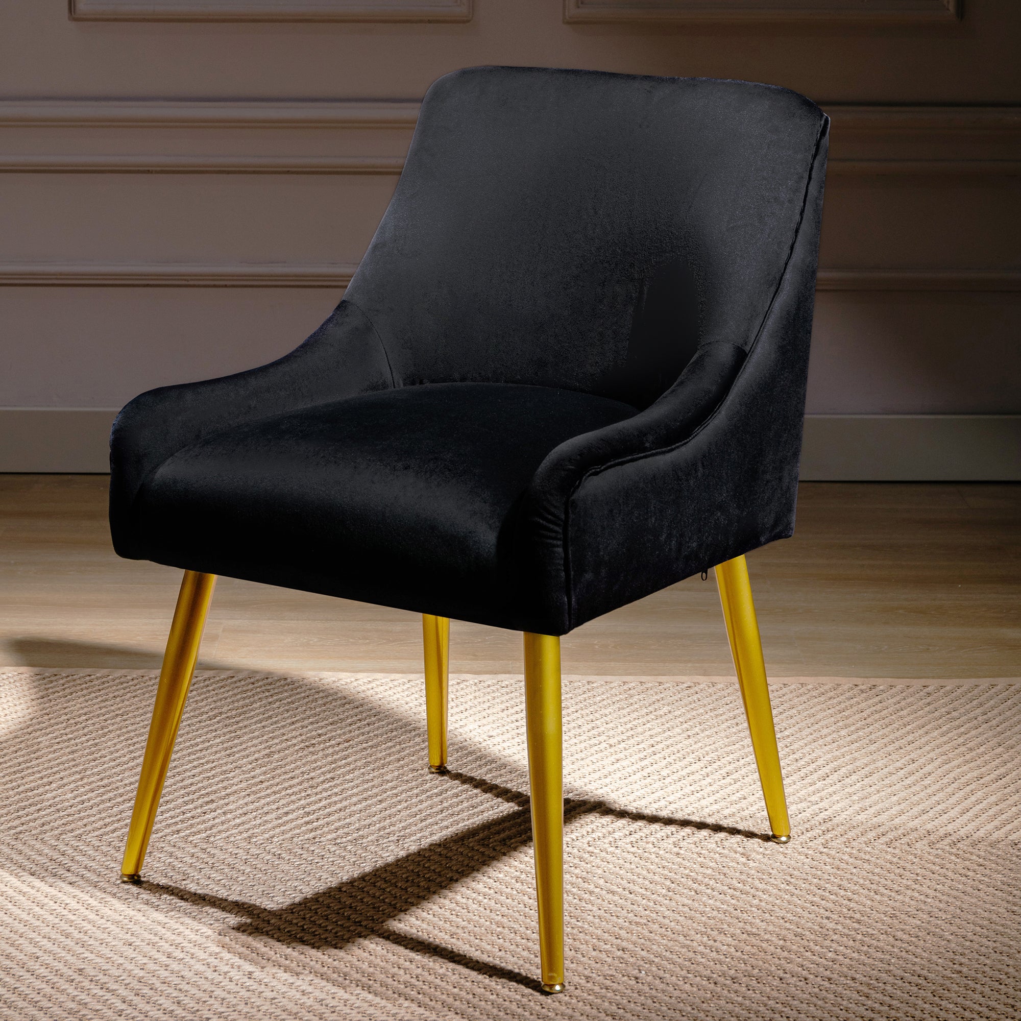 22" Wide Velvet Side Chair with Adjustable Feet