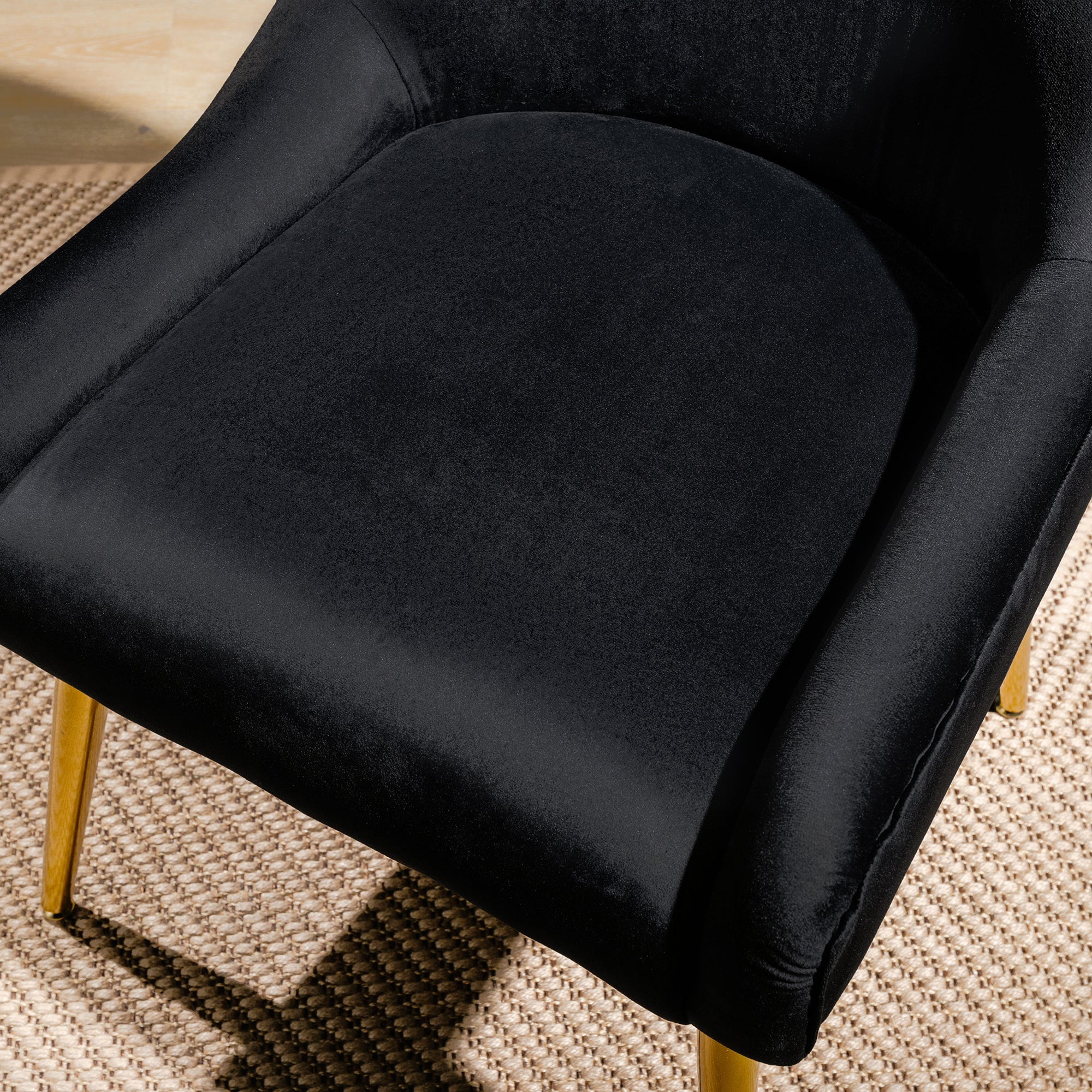22" Wide Velvet Side Chair with Adjustable Feet