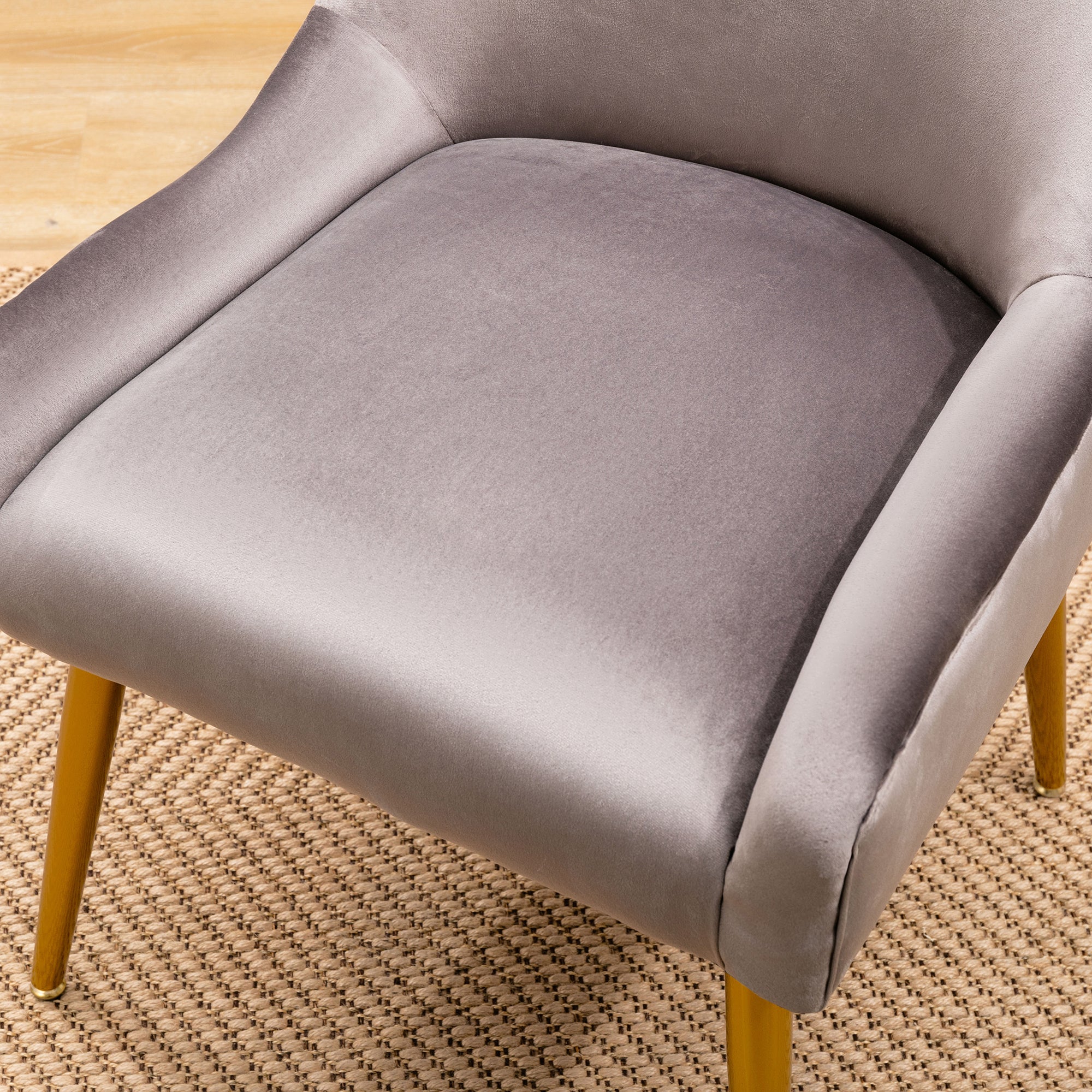 22" Wide Velvet Side Chair with Adjustable Feet