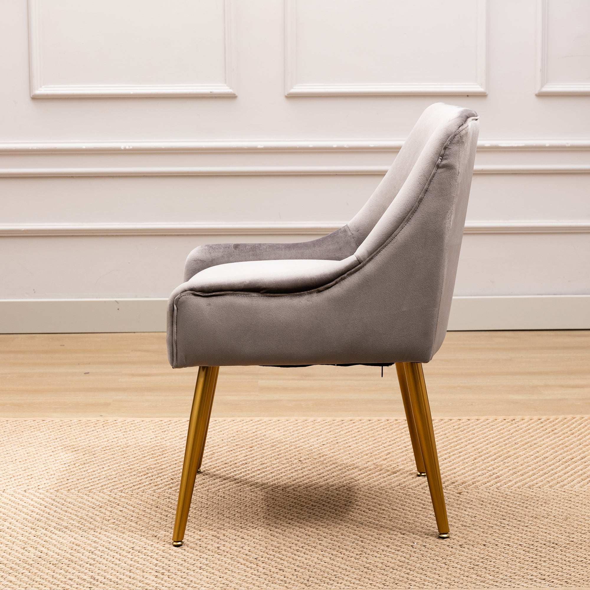 22" Wide Velvet Side Chair with Adjustable Feet
