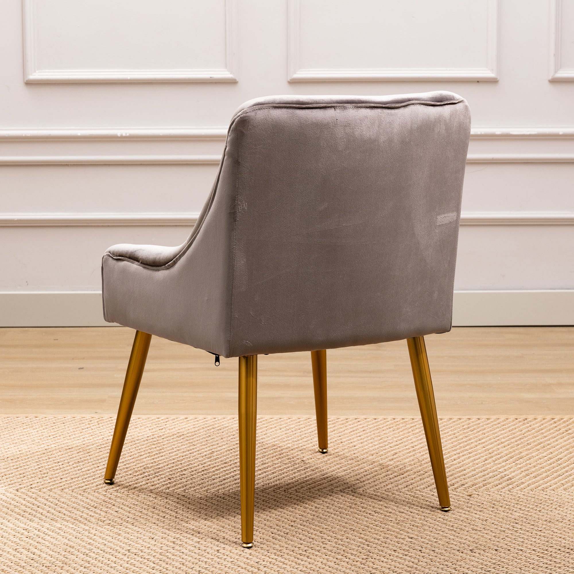 22" Wide Velvet Side Chair with Adjustable Feet