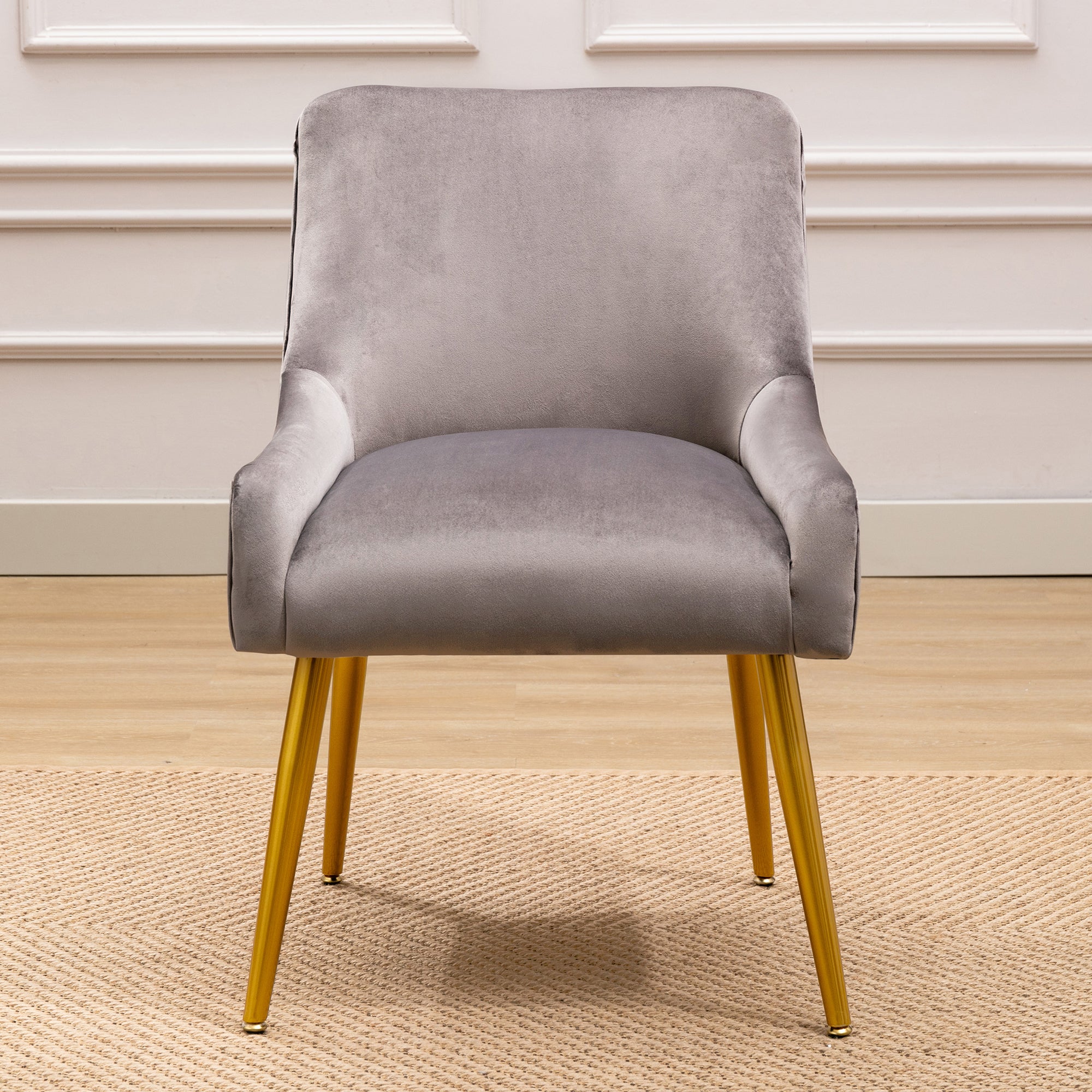 22" Wide Velvet Side Chair with Adjustable Feet